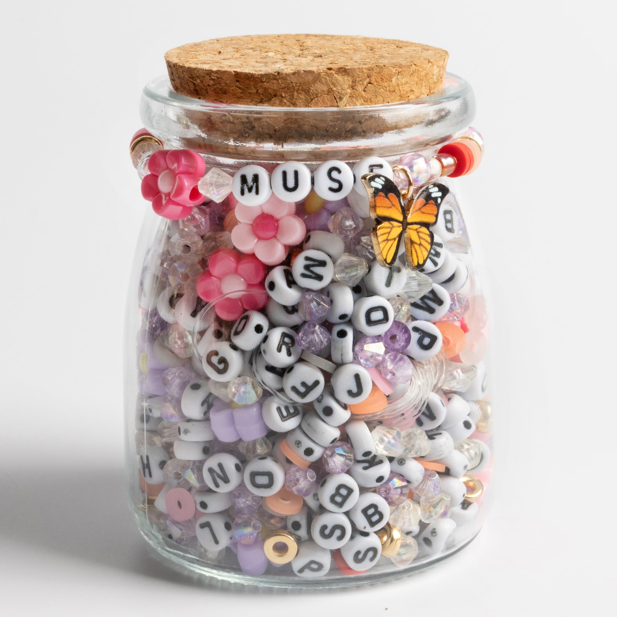 Muse Bead Kit with Butterfly Charm, Flower Beads & Pastel Crystal Mix