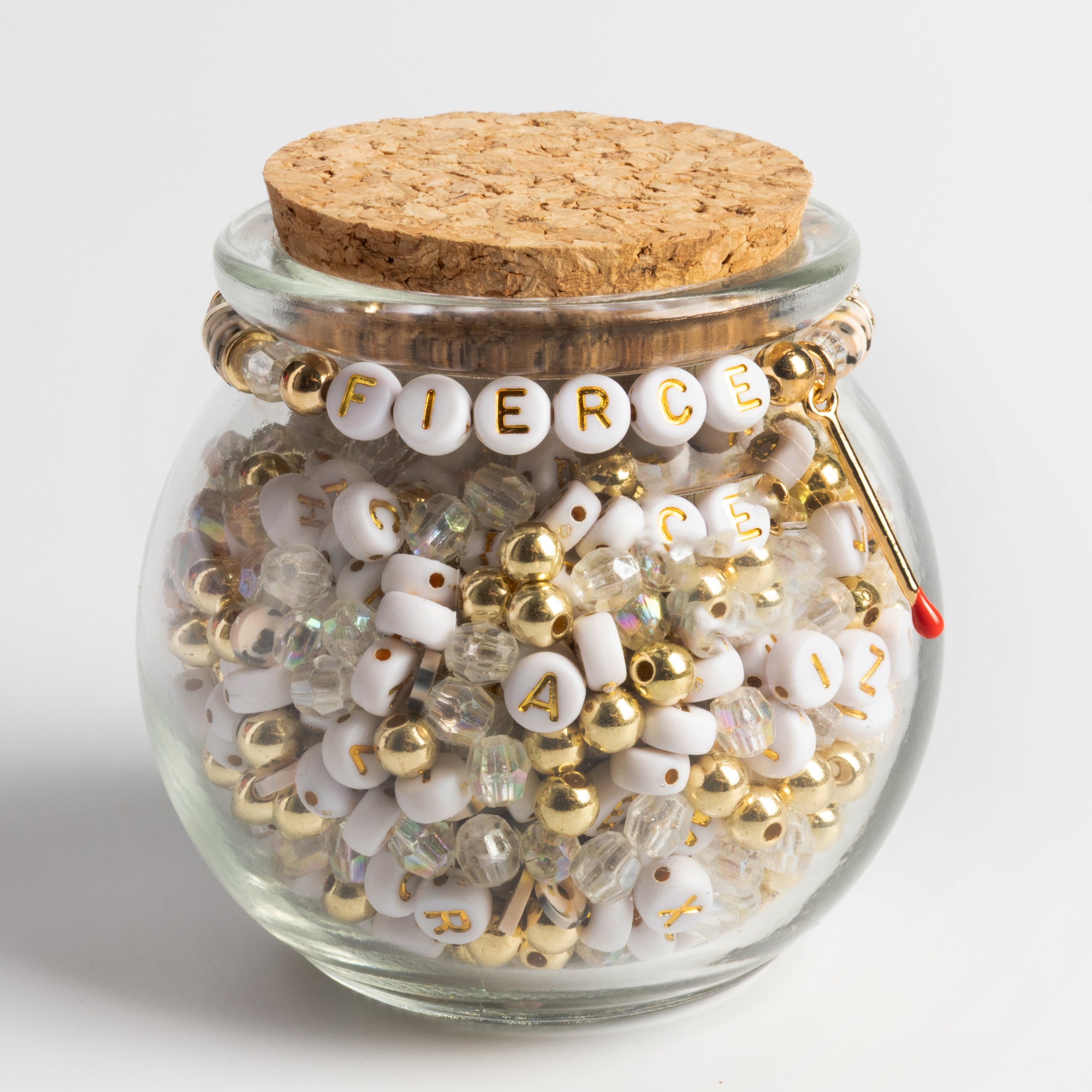 FIERCE Bead Kit with Gold Matchstick Charm & Crystal Beads