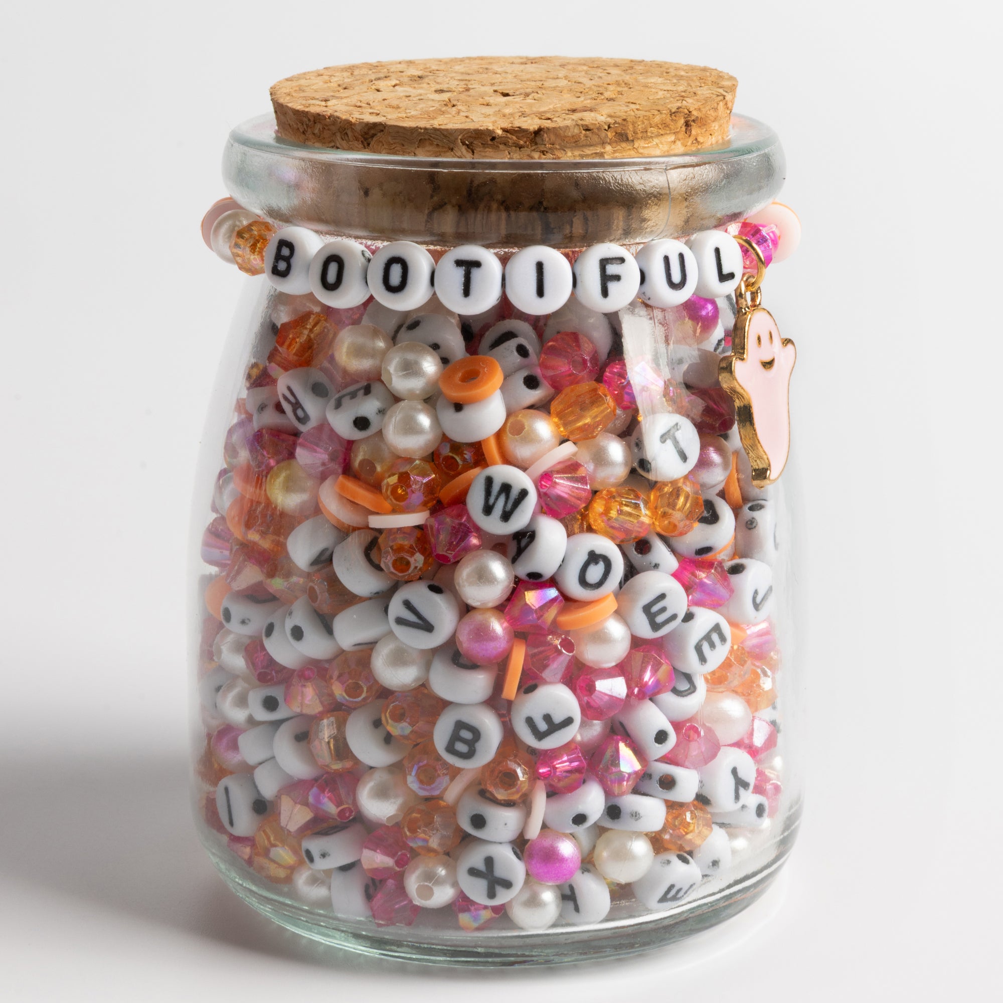 Bootiful Letter Bead Jar with Pink Ghost Charm DIY Bracelet Kit
