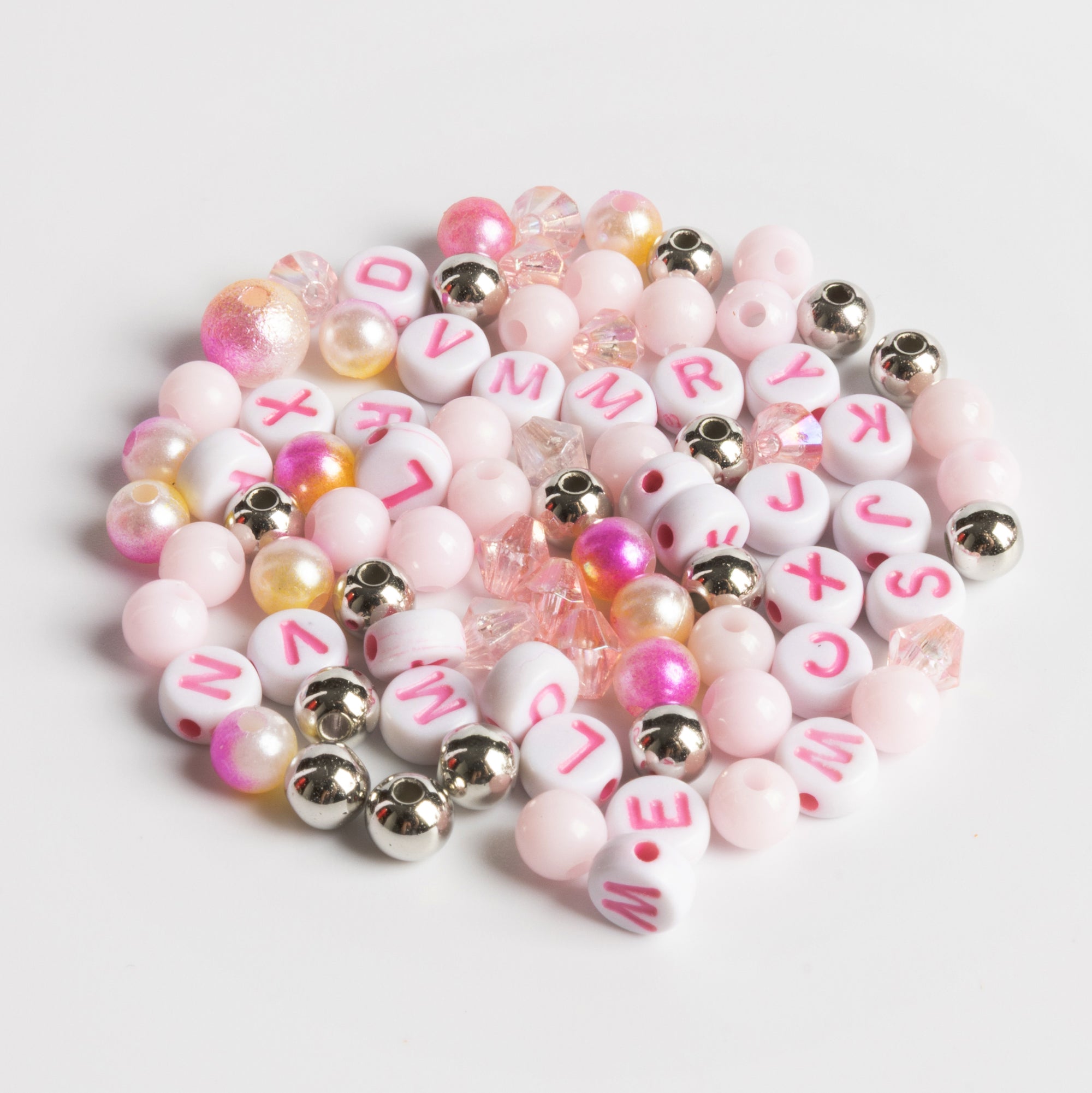 EEK Pastel Pink Skull Bead Kit with Letter Beads and Skull Charm