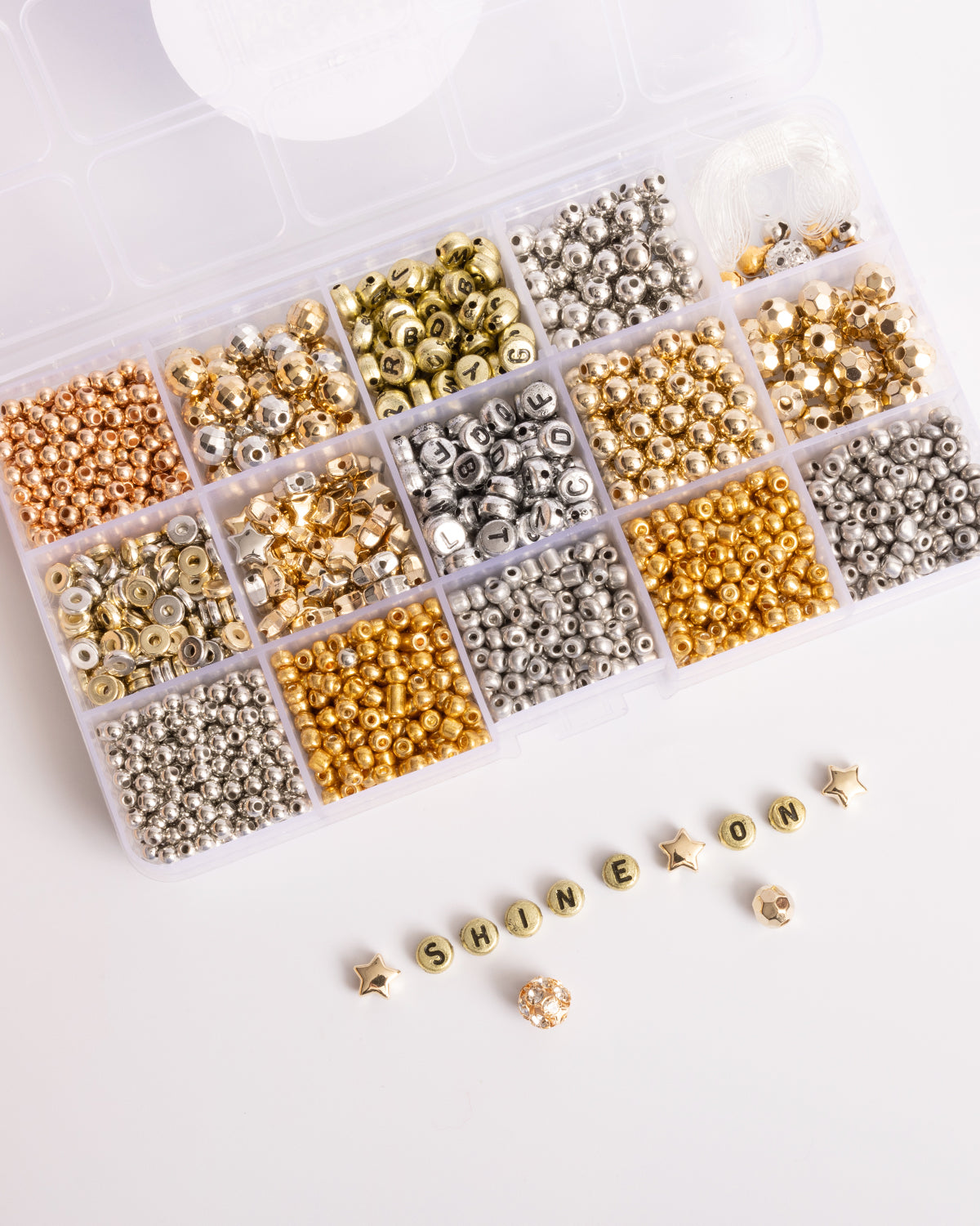Metallic Mix Gold Letters DIY Bead Box