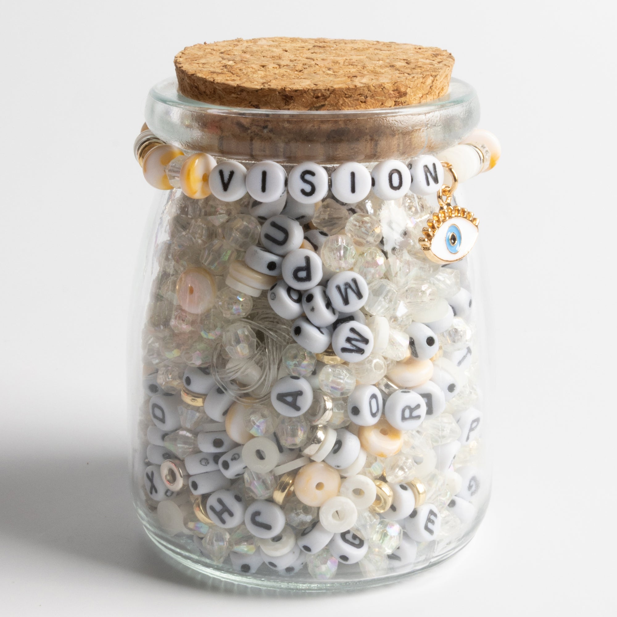 Vision Bead Kit with Crystal Beads Letter Rounds and Evil Eye Charm