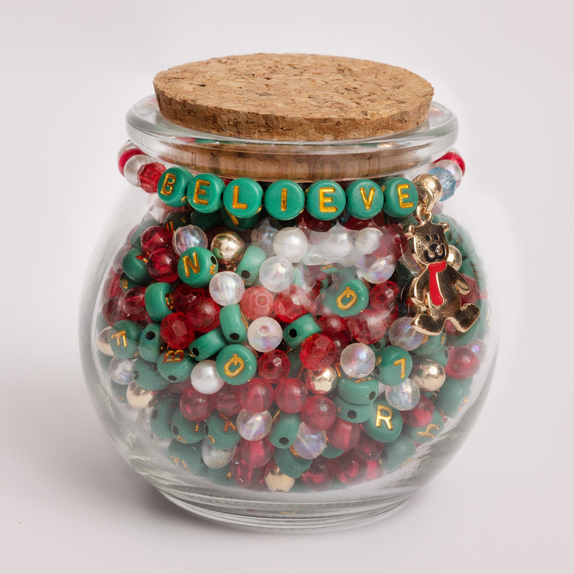 Believe Bear DIY Letter Bead Jar