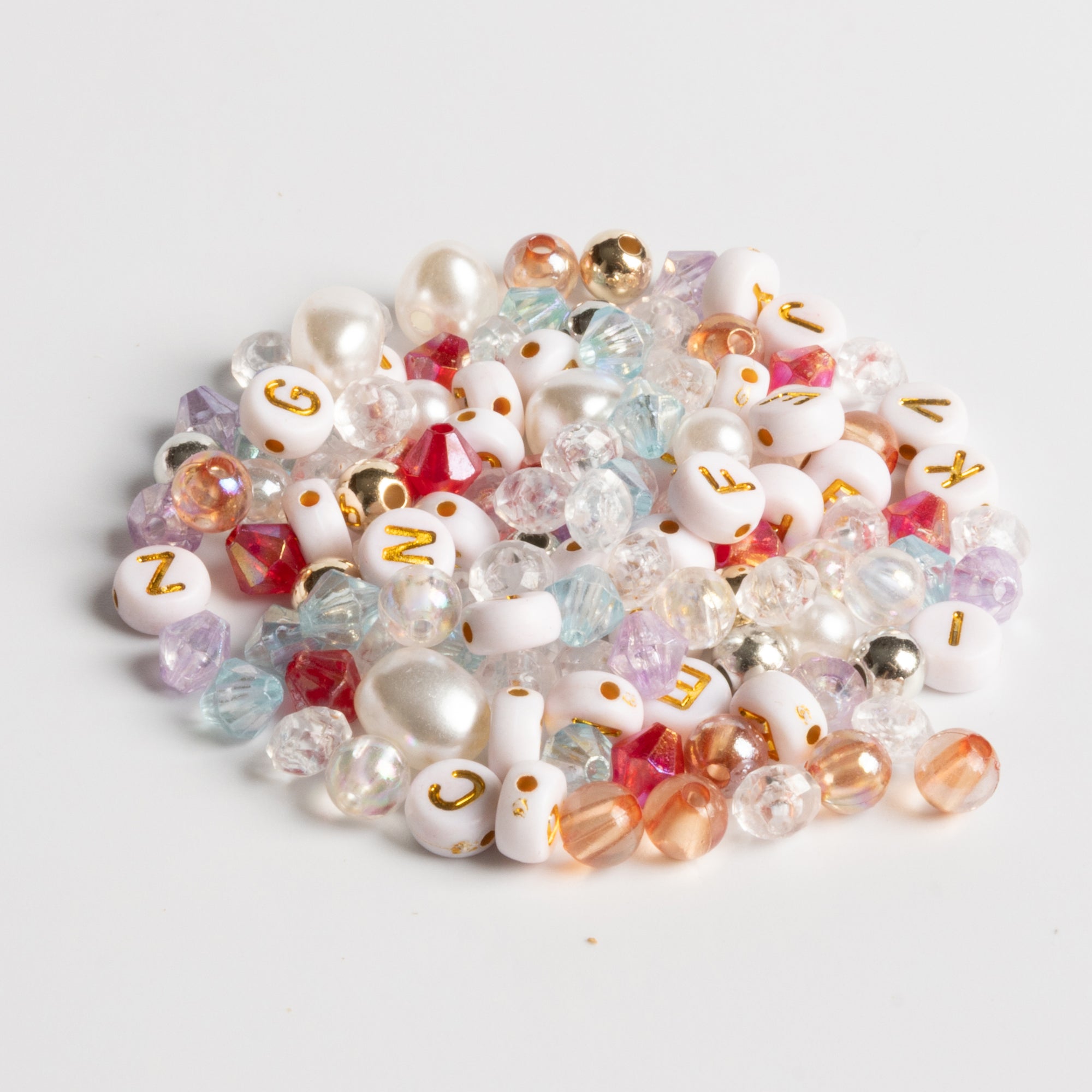 Flow Bead Kit with Red Fish Charm, Pearls & Iridescent Crystals