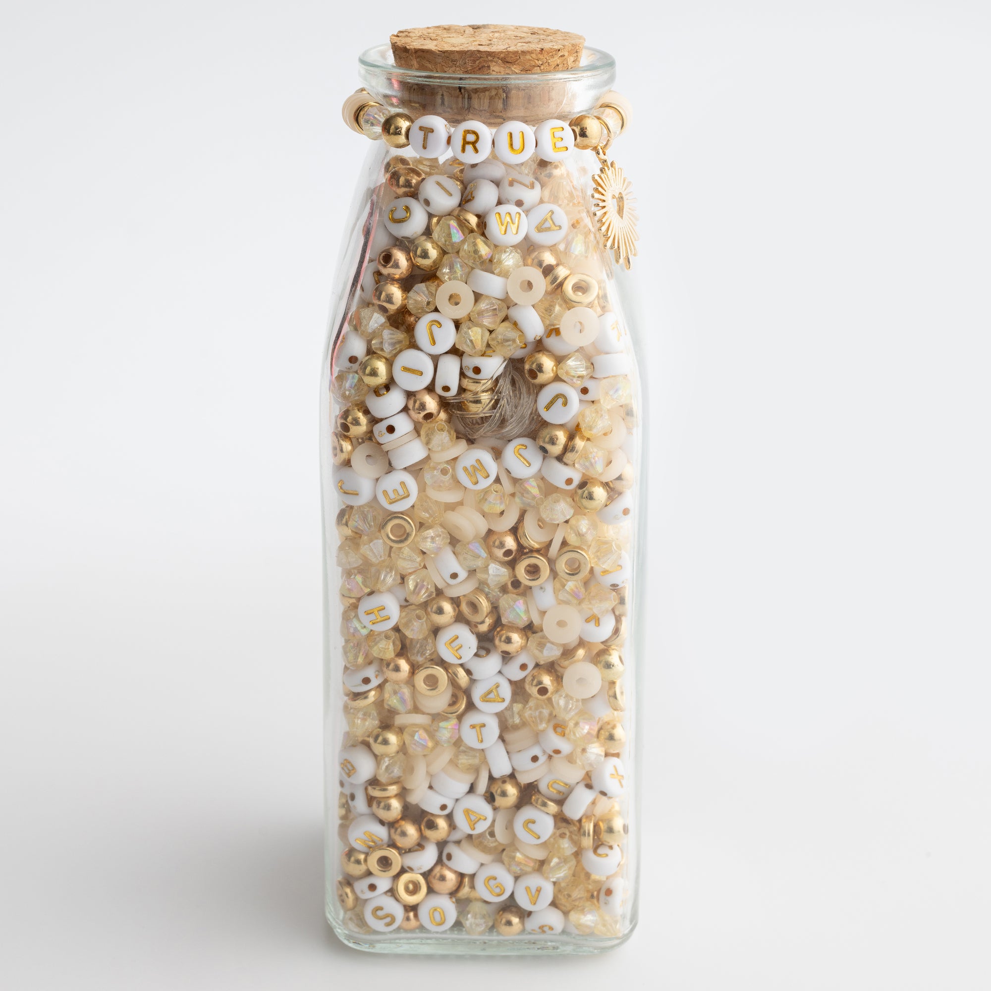 True Metallic Gold Letter Bead Botle DIY Jewelry Kit