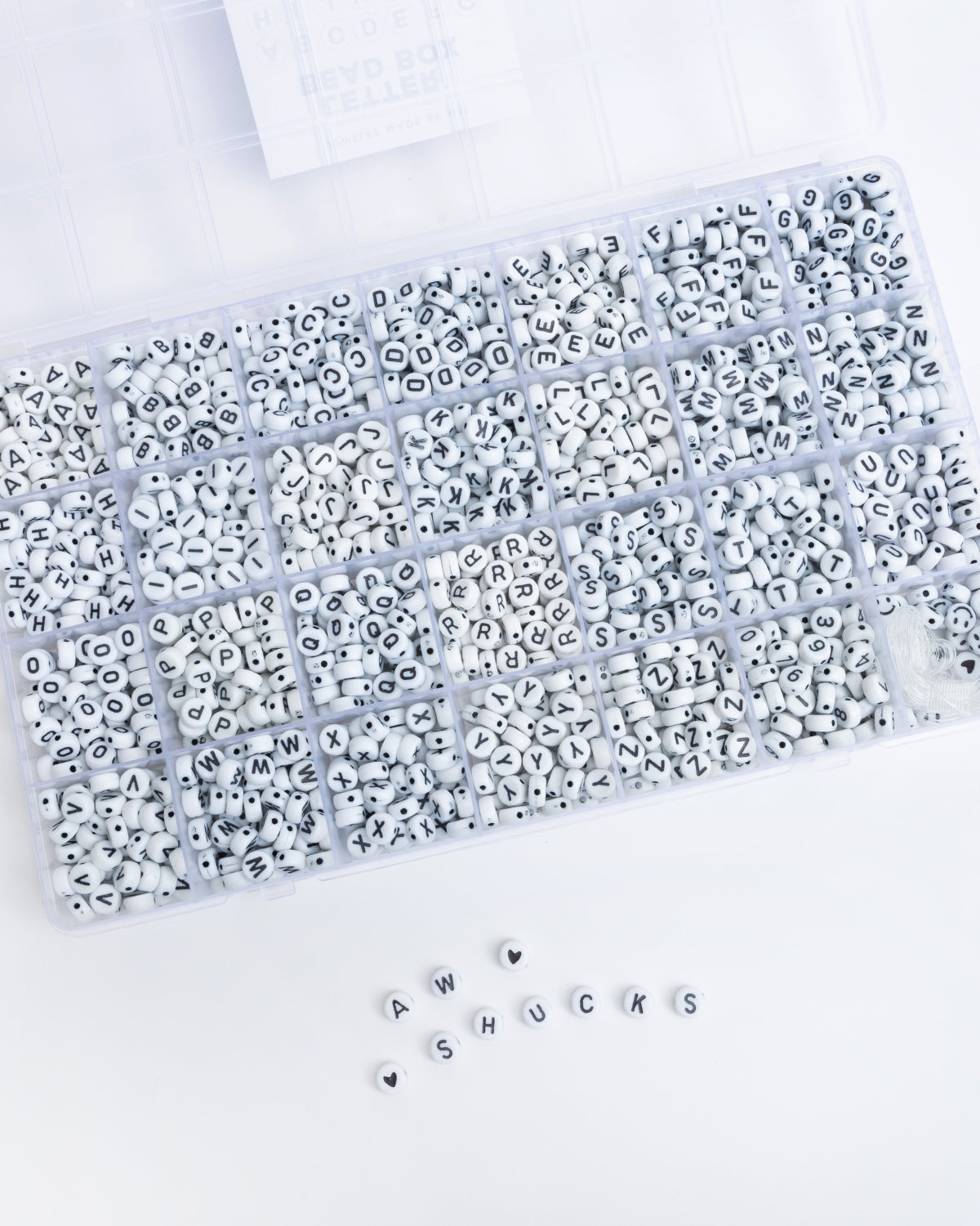 Black White Letter Bead Kit Box Jewelry Creations