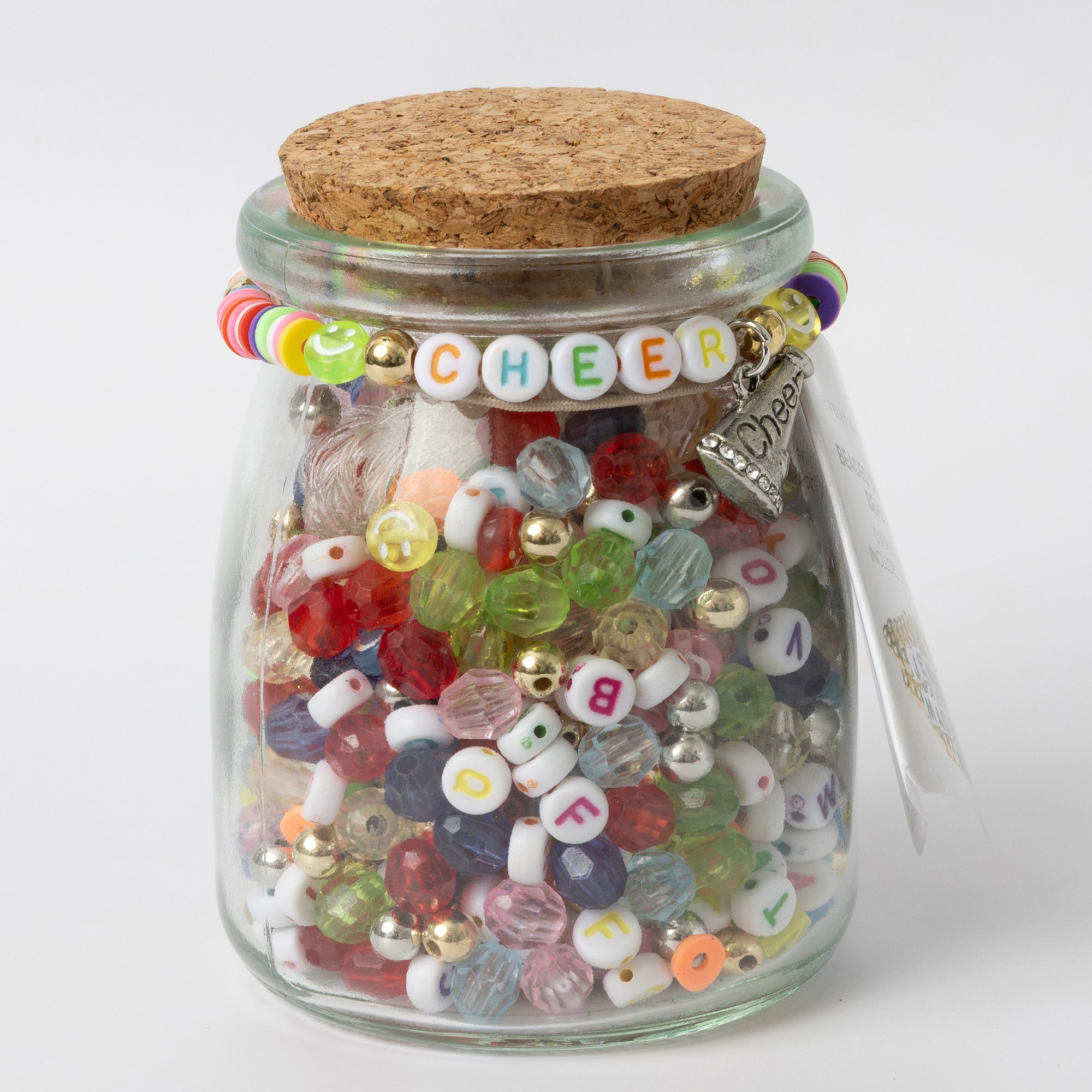 Cheer Multicolor Letter Bead and Megaphone Charm DIY Jewelry Kit