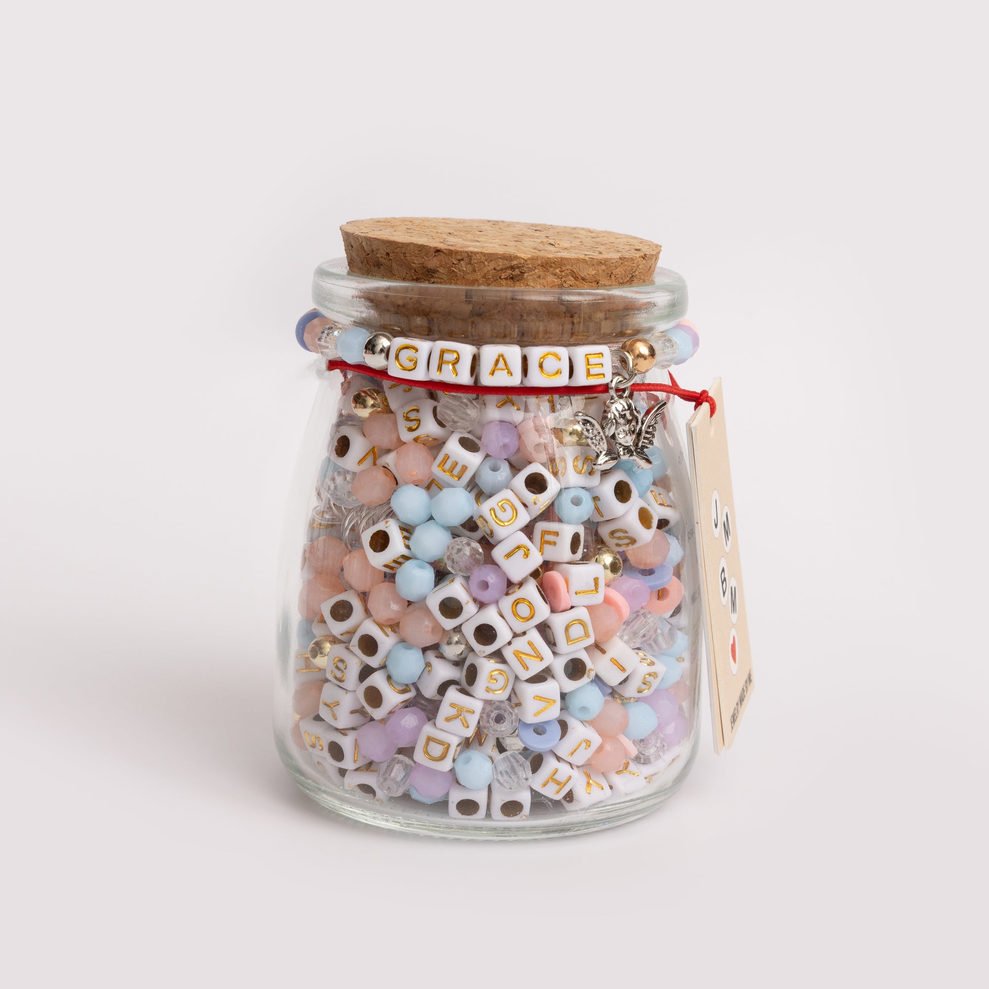 Grace DIY Letter Bead Jar With Cherub Charm