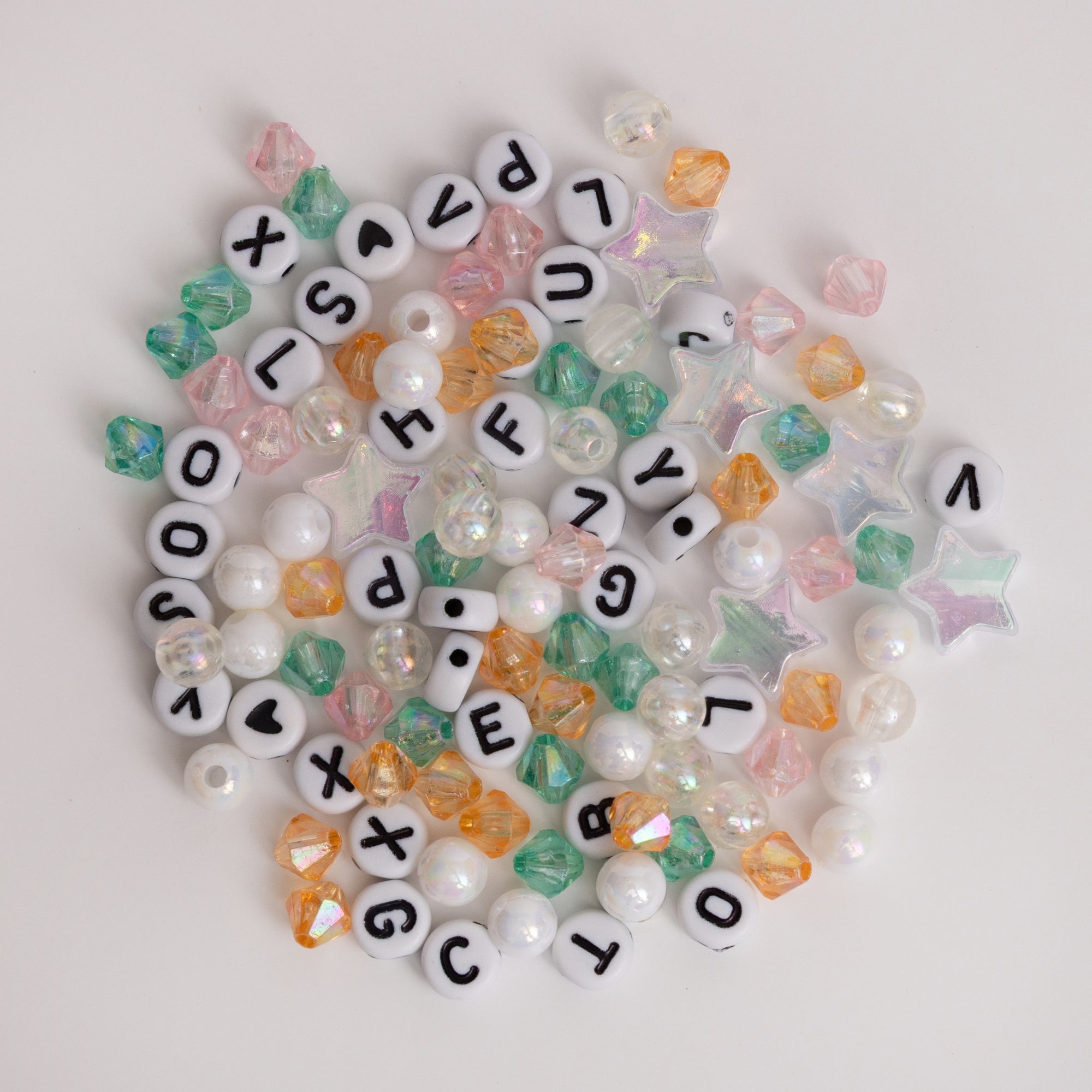 Faith Letter Bead DIY Custom Word Bracelet Jar With Cross Charm