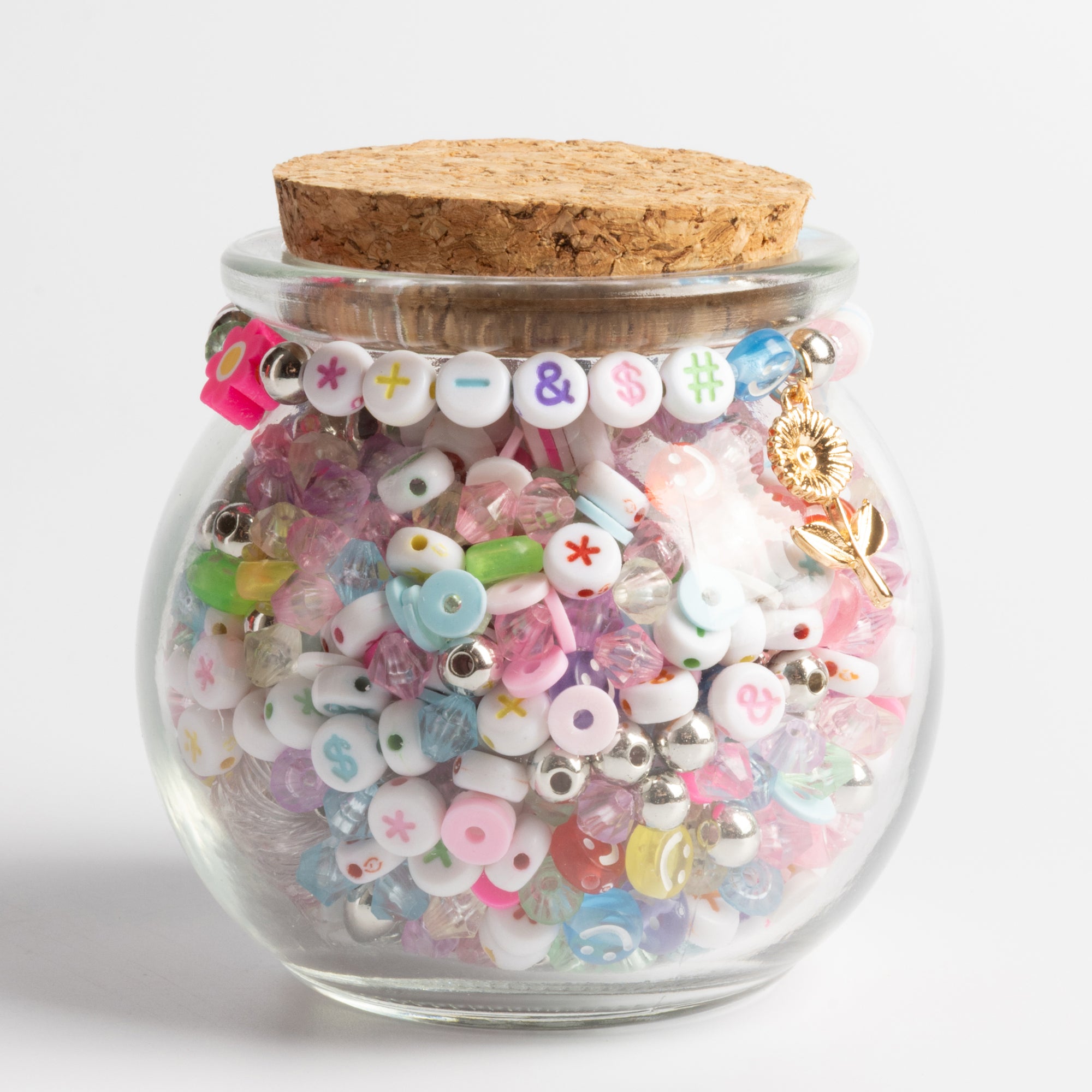Multicolor Symbol Beads with Flowers DIY Jewelry Kit