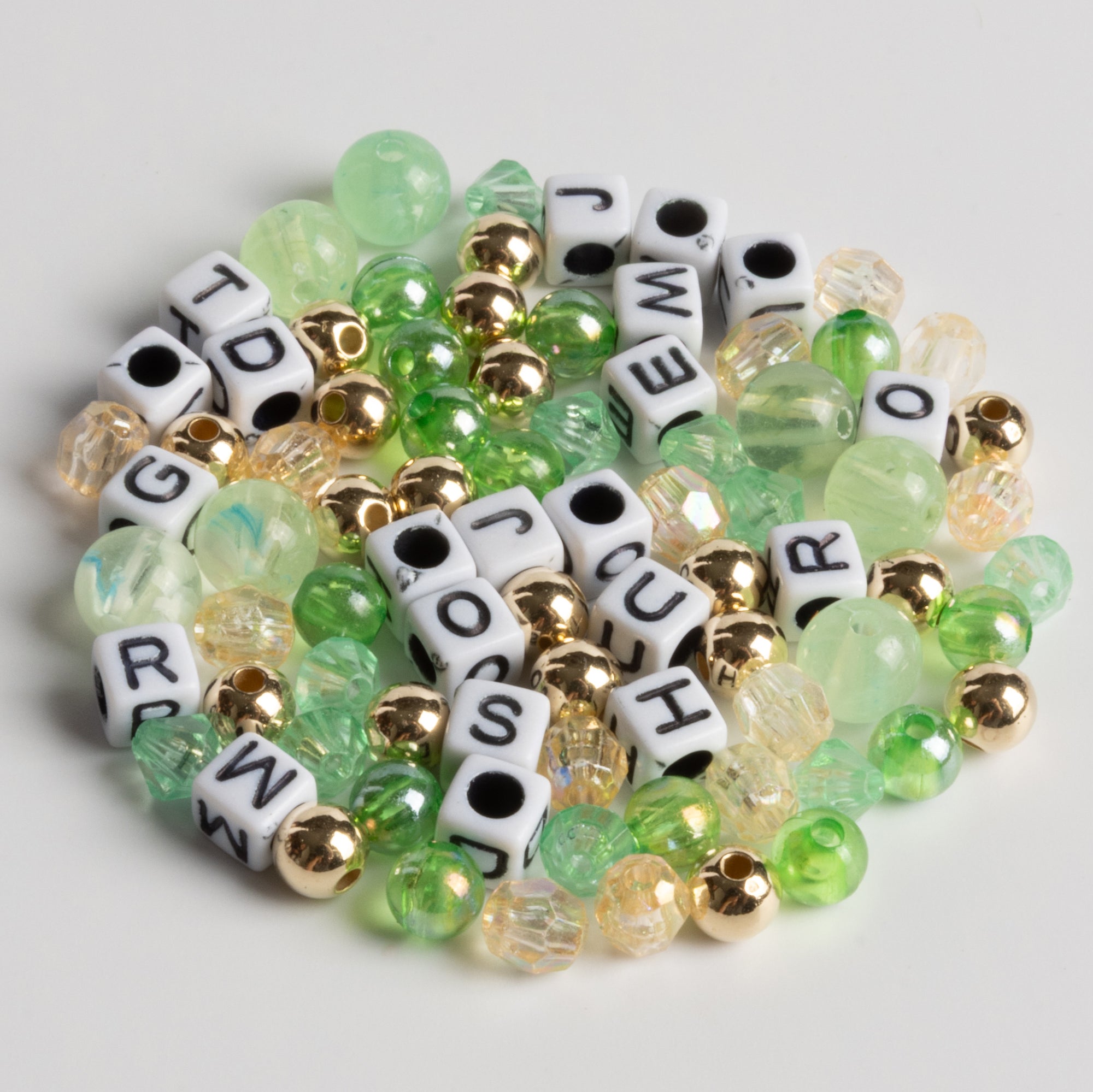 Ripe Bead Kit with Green Crystals Letter Beads and Tomato Charm