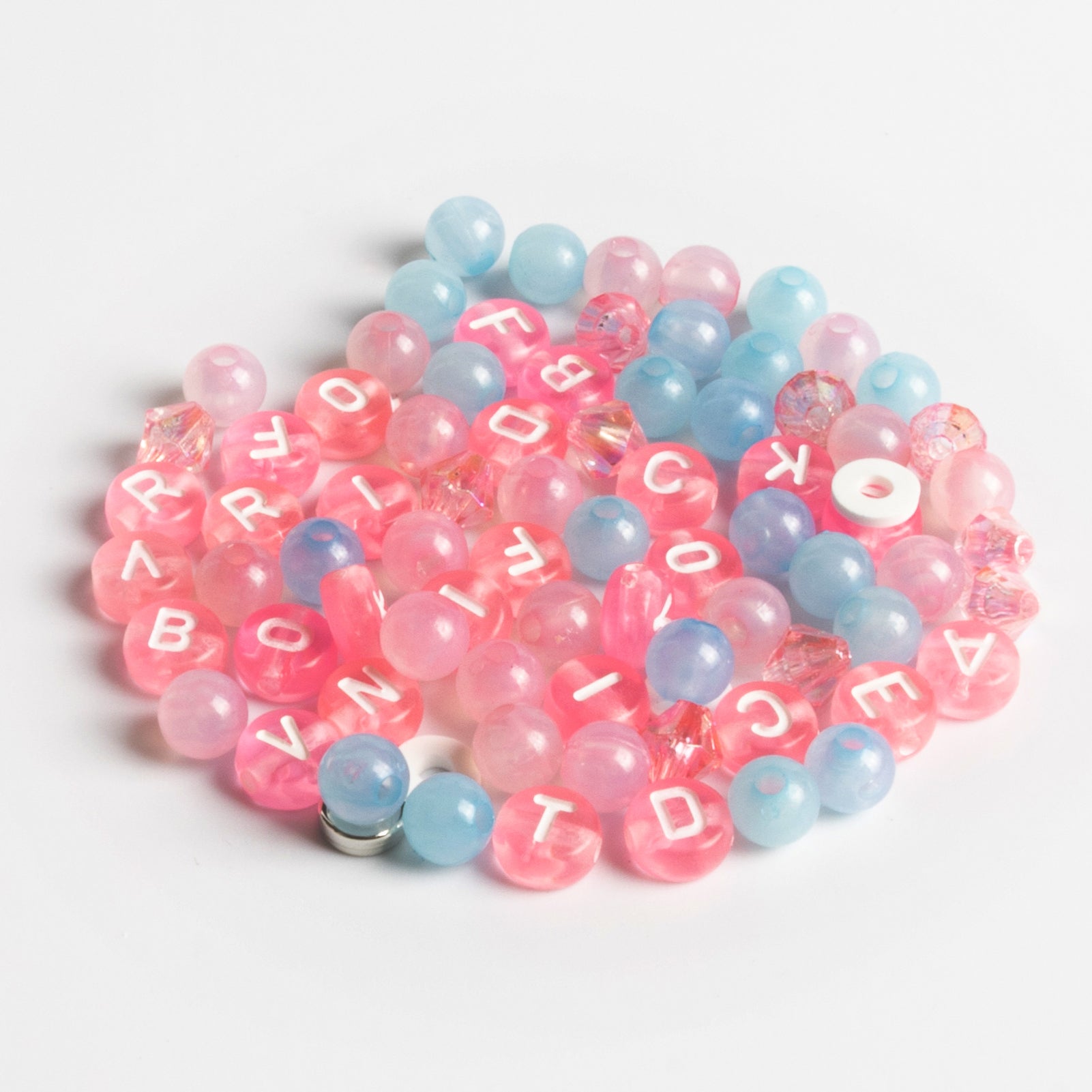 DEMURE Bead Kit with Pink Swan Charm & Pastel Letter Beads