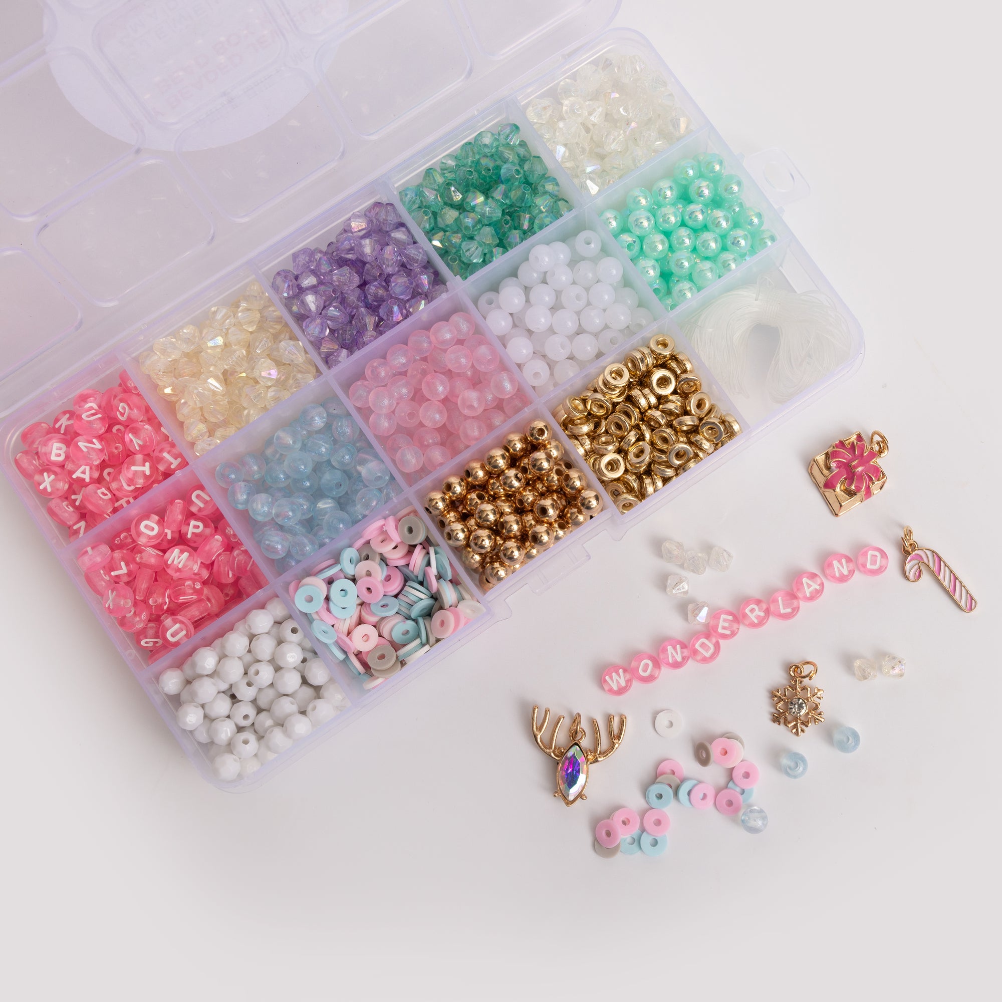 Pastel Holiday DIY Pink Letter Bead Box