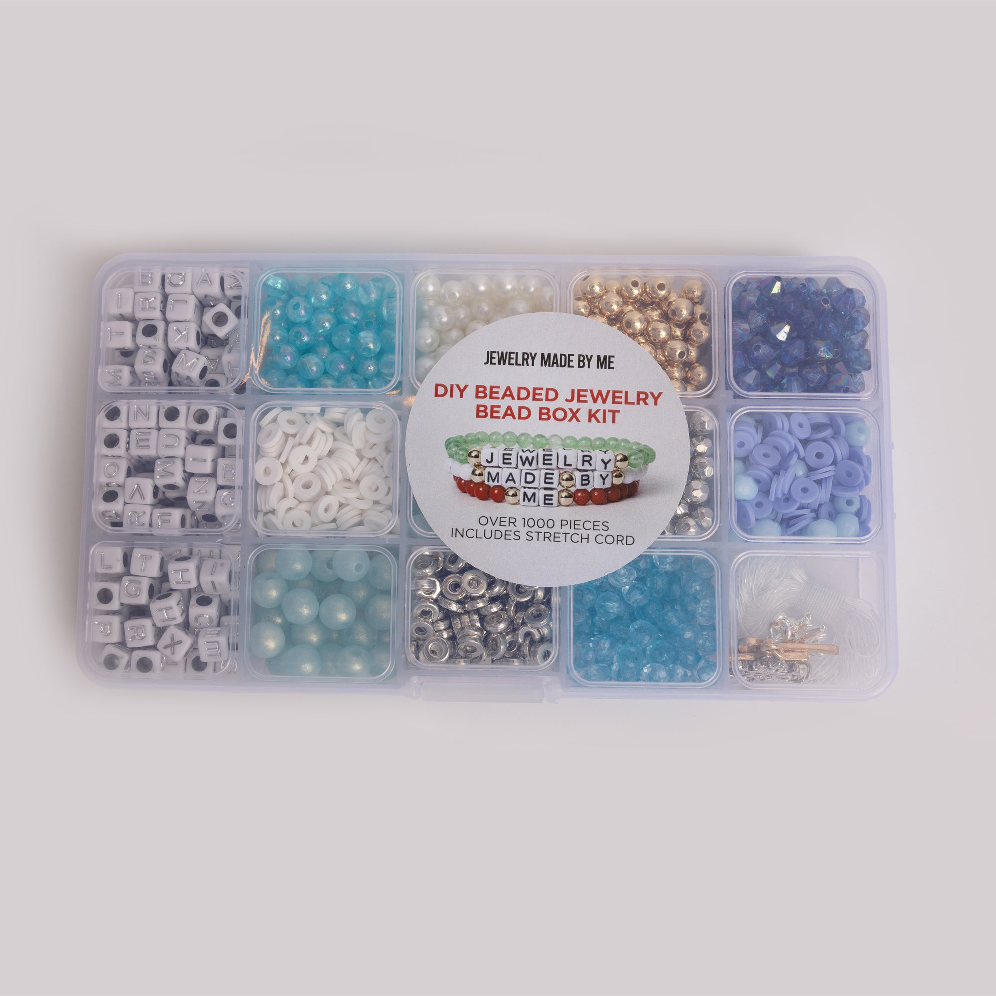 Winter Holiday Silver & Blue DIY Letter Bead Kit
