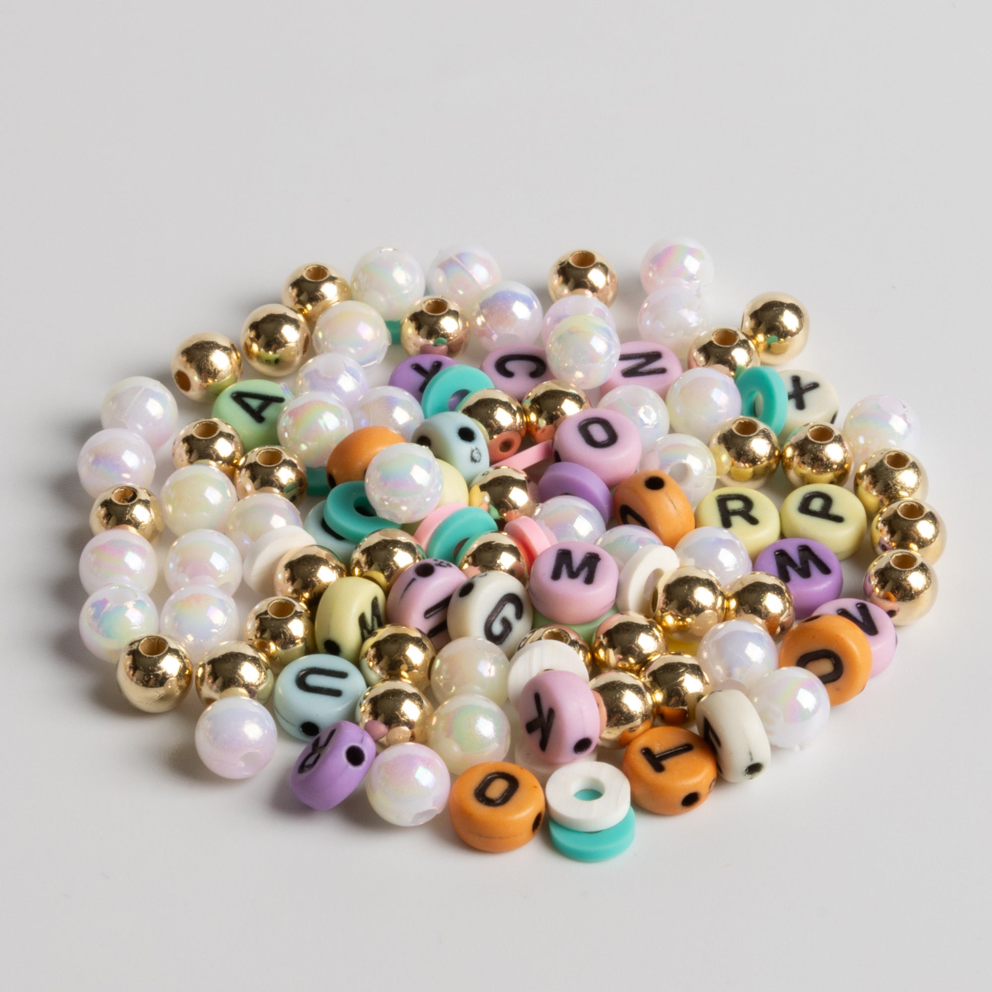 GRATEFUL Multicolor Round Letter Bead with Tree of Life Charm DIY Bead Jar