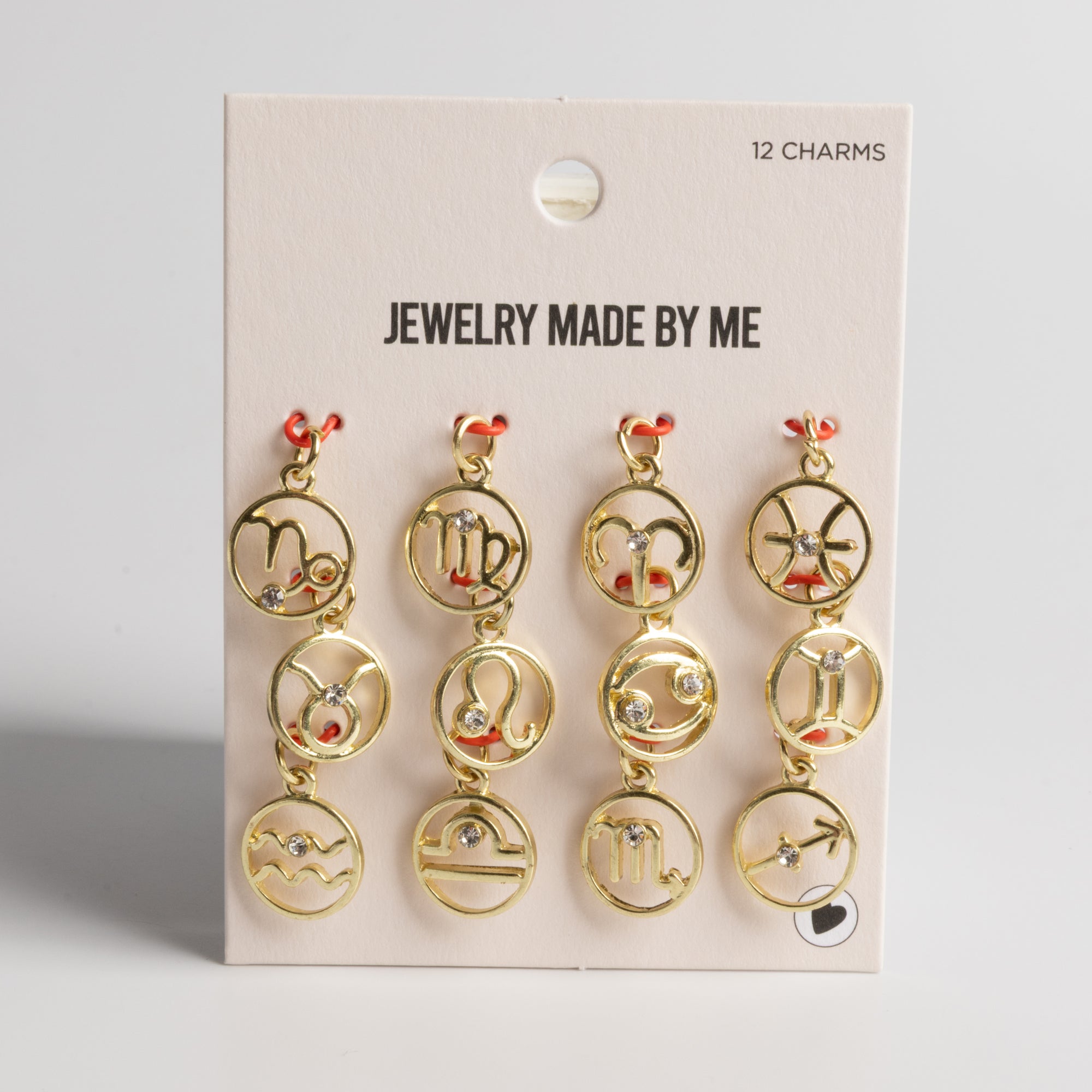 Gold Zodiac Symbols Set of 12 Astrology Charms