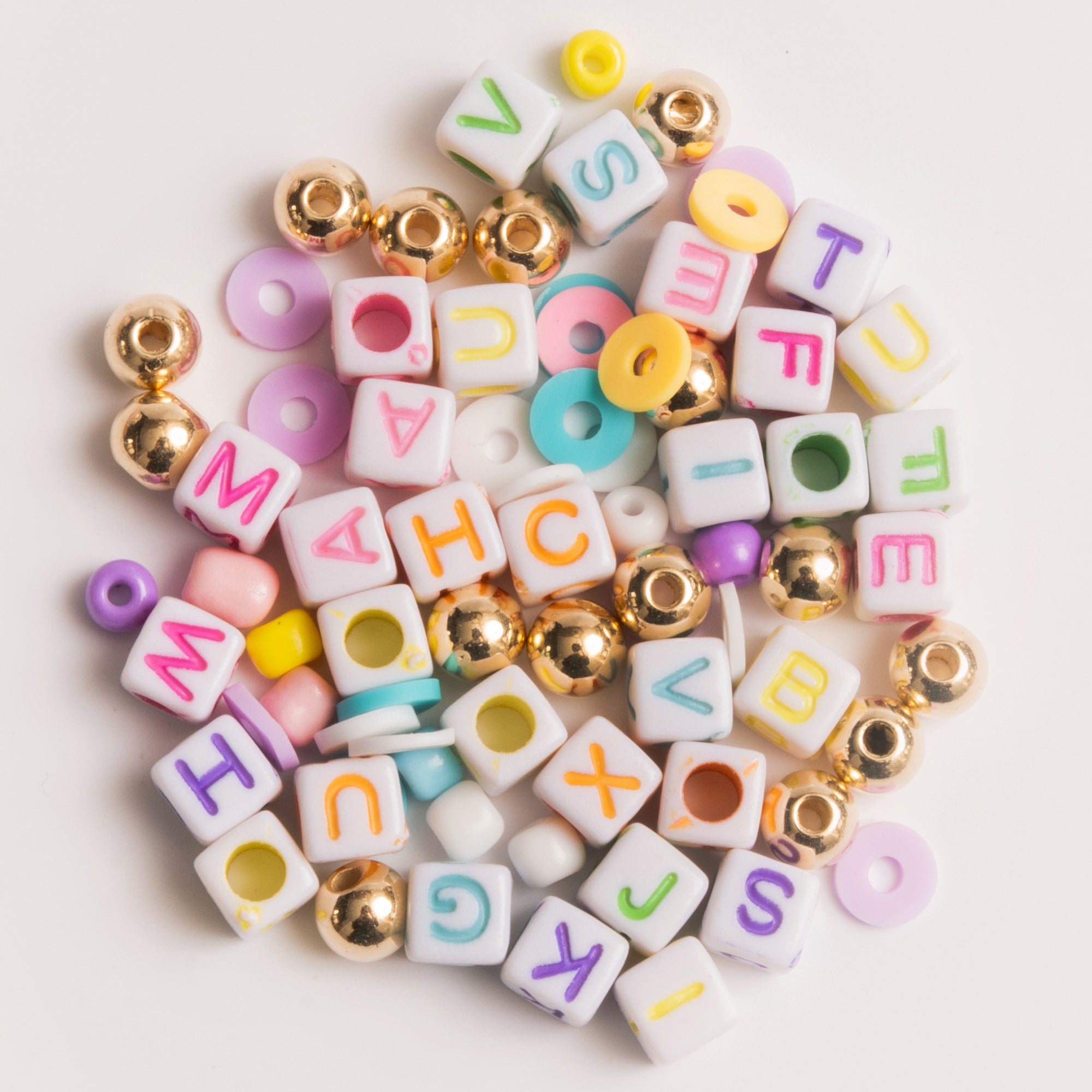 Multicolor Easter Heishi and Block Letter DIY Beaded Jewelry Jar