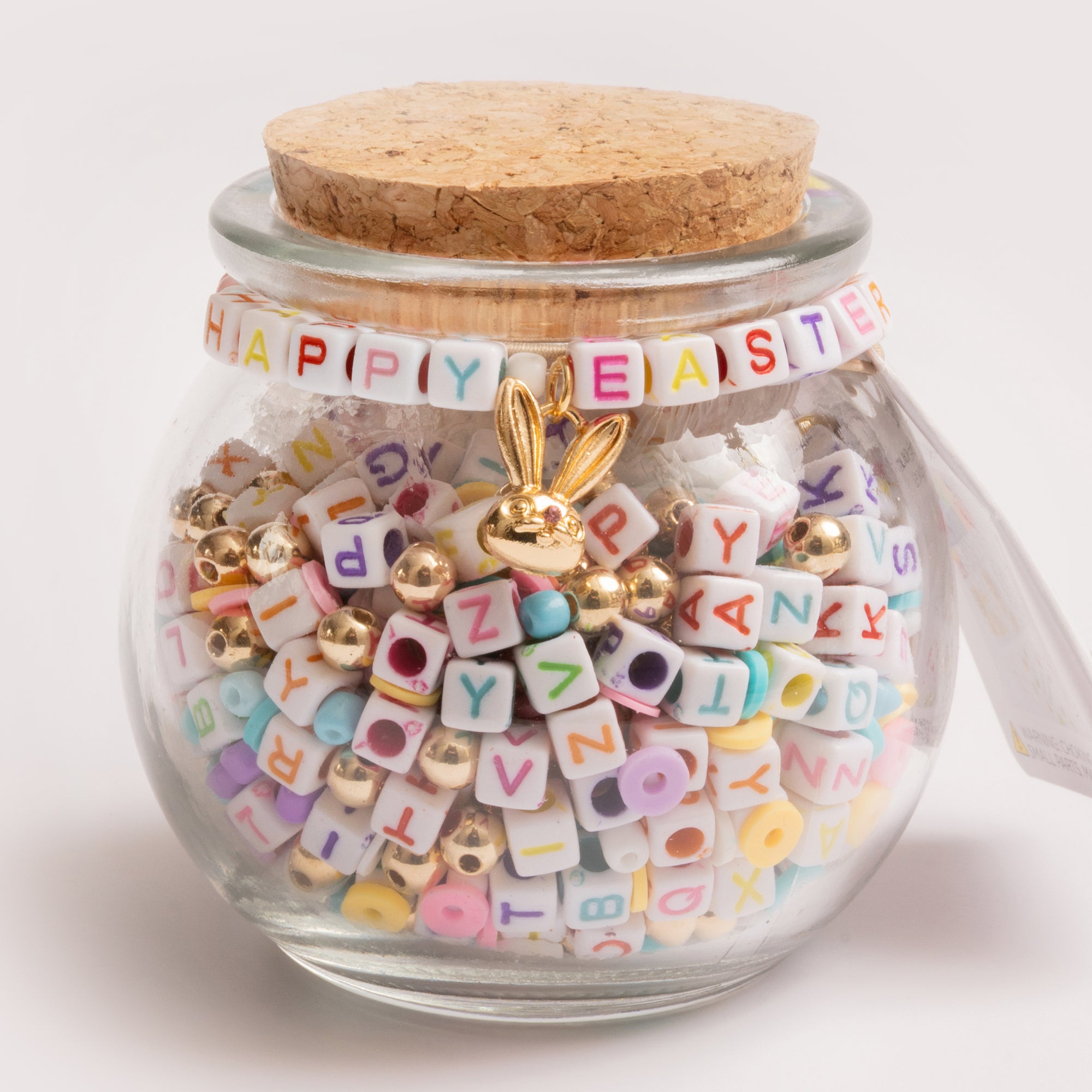 Multicolor Easter Heishi and Block Letter DIY Beaded Jewelry Jar