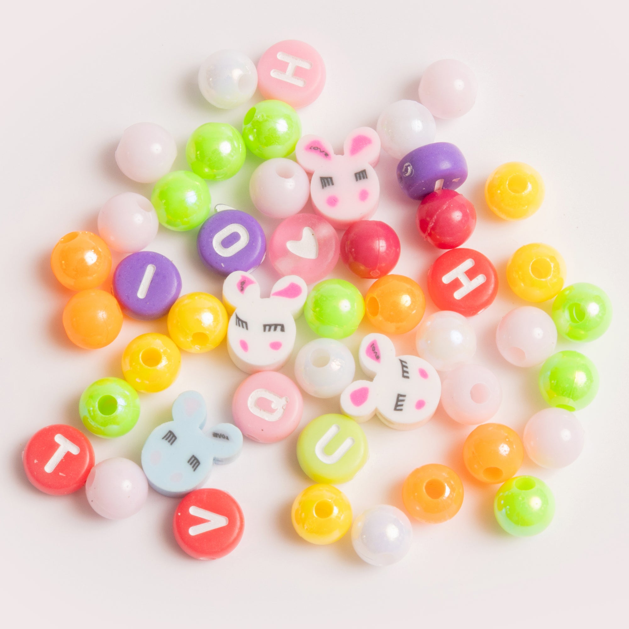 Easter Bunny Beads Multicolor DIY Letter Jar