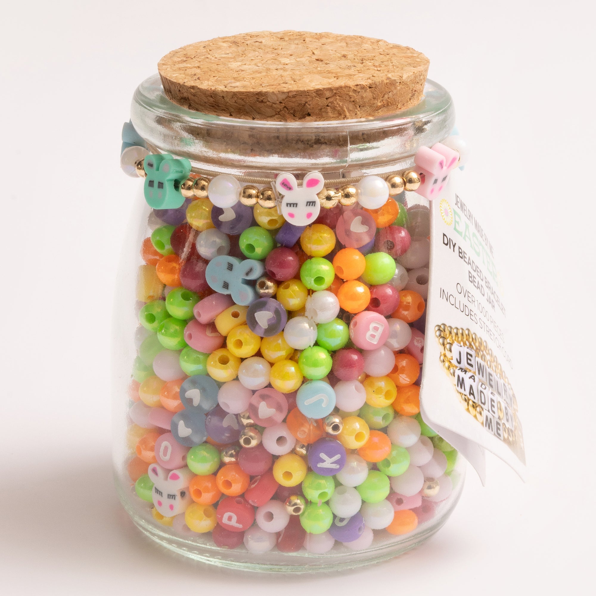 Easter Bunny Beads Multicolor DIY Letter Jar