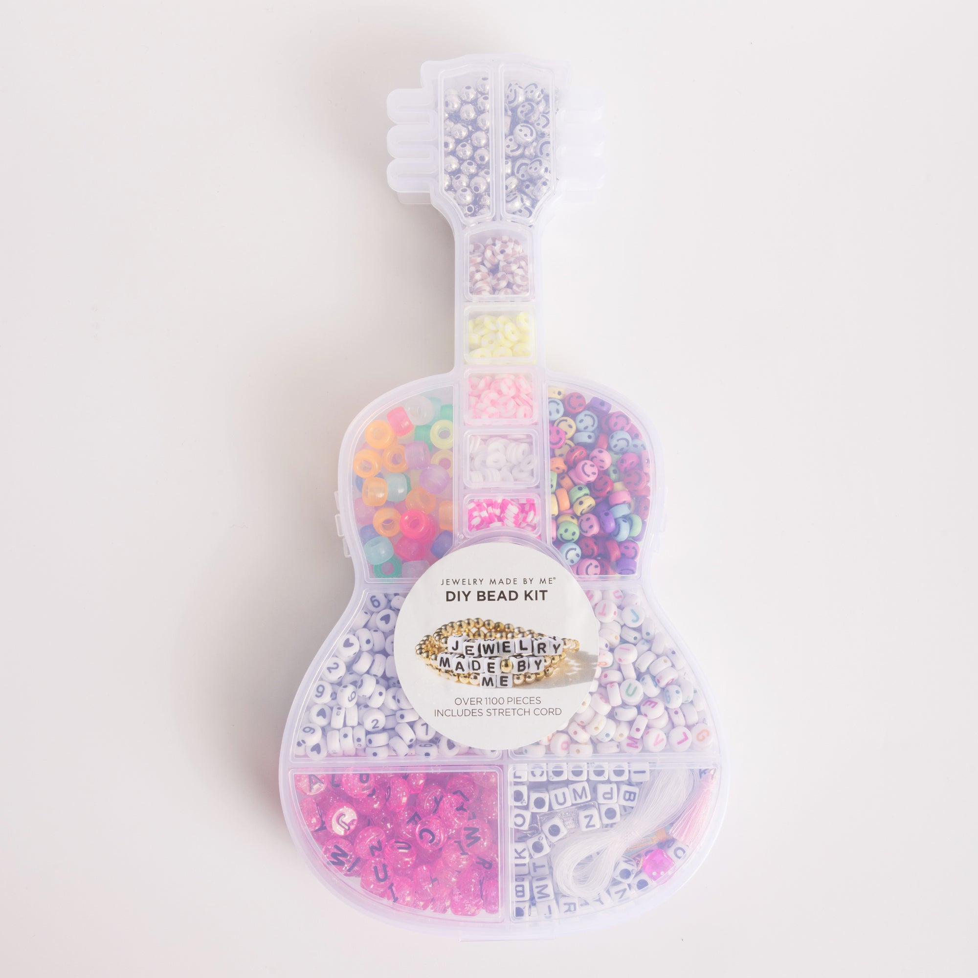 Pink Letter Bead and Happy Face DIY Jewelry Guitar Bead Box