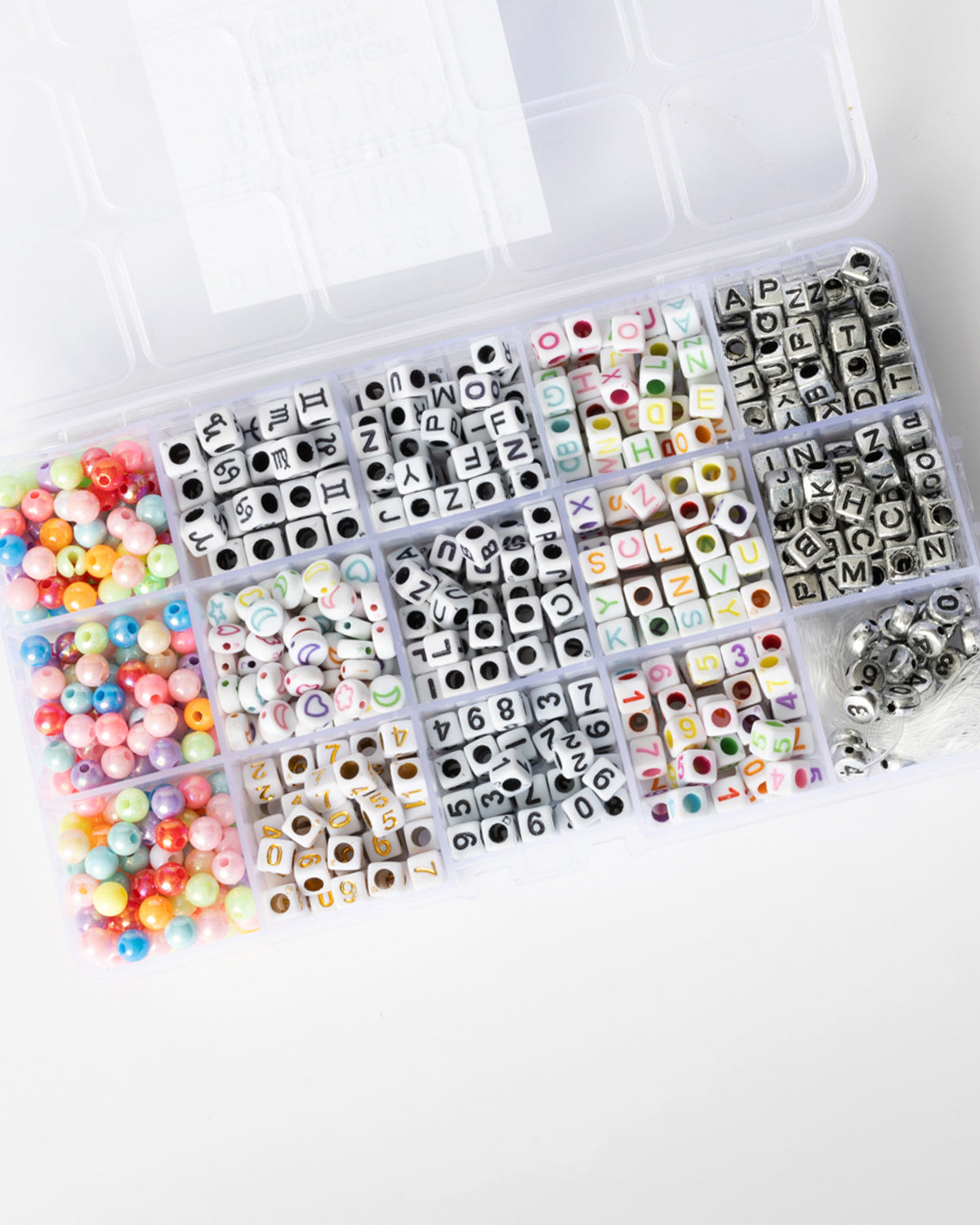 Astrology Symbols Numbers and Letters Cube and Metallic Multicolor Bead Box Kit