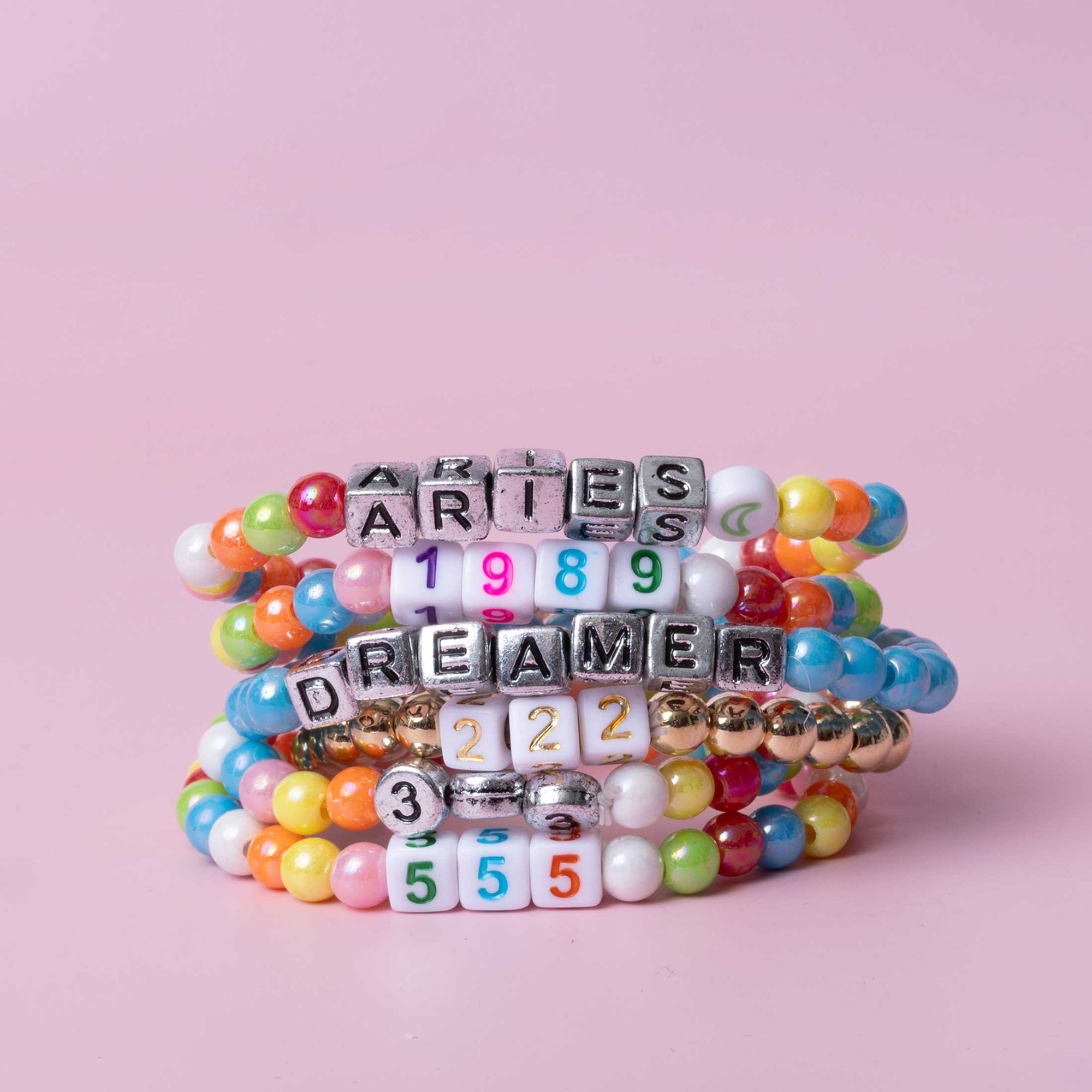 Astrology Symbols Numbers and Letters Cube and Metallic Multicolor Bead Box Kit