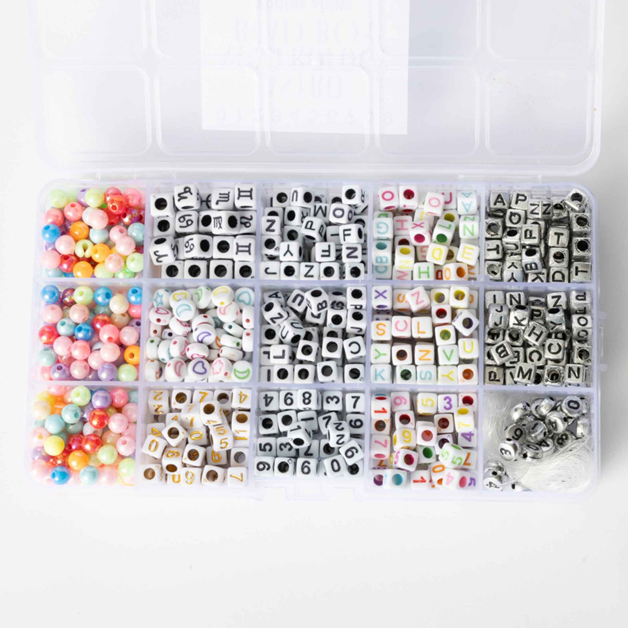 Astrology Symbols Numbers and Letters Metallic and Multicolor DIY Zodiac Bead Box Kit