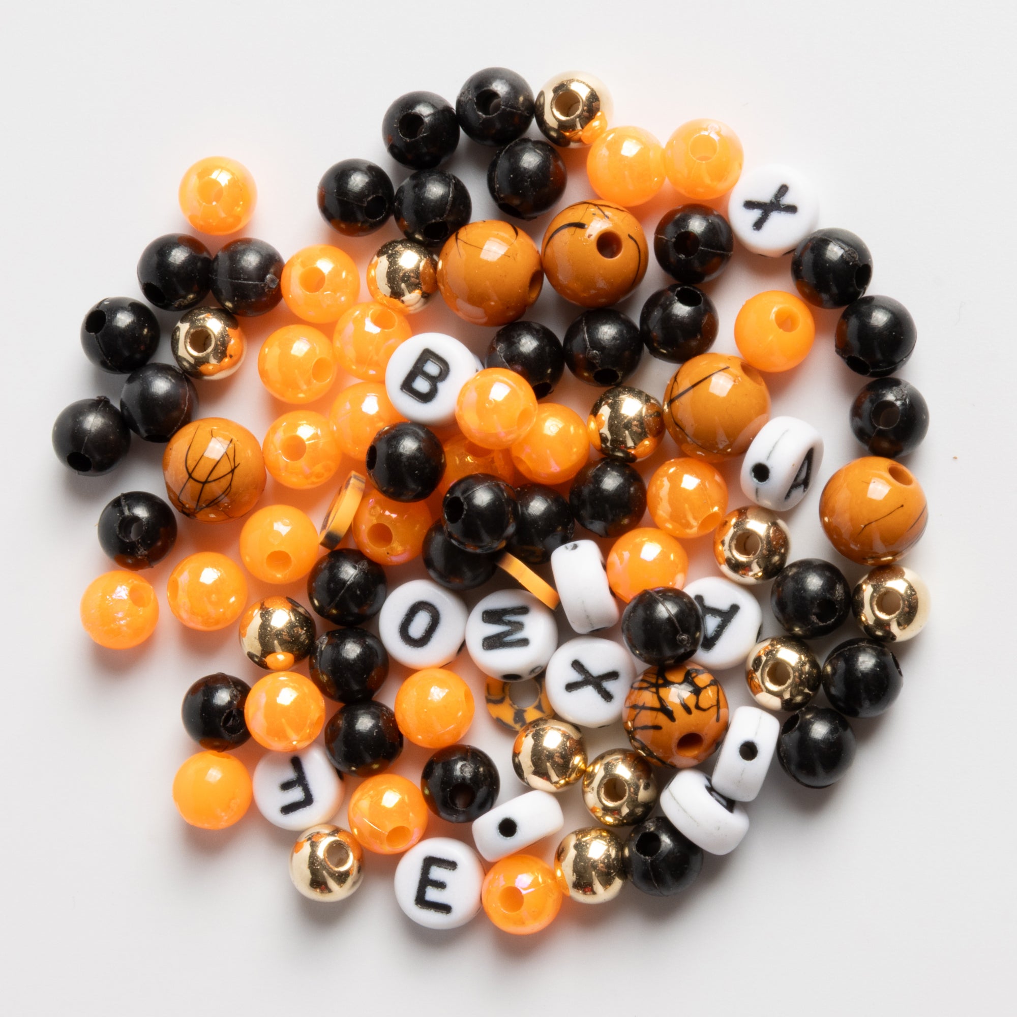 Happy Halloween Pumpkin Shaped DIY Letter Bead Jar With Happy Ghost Charm