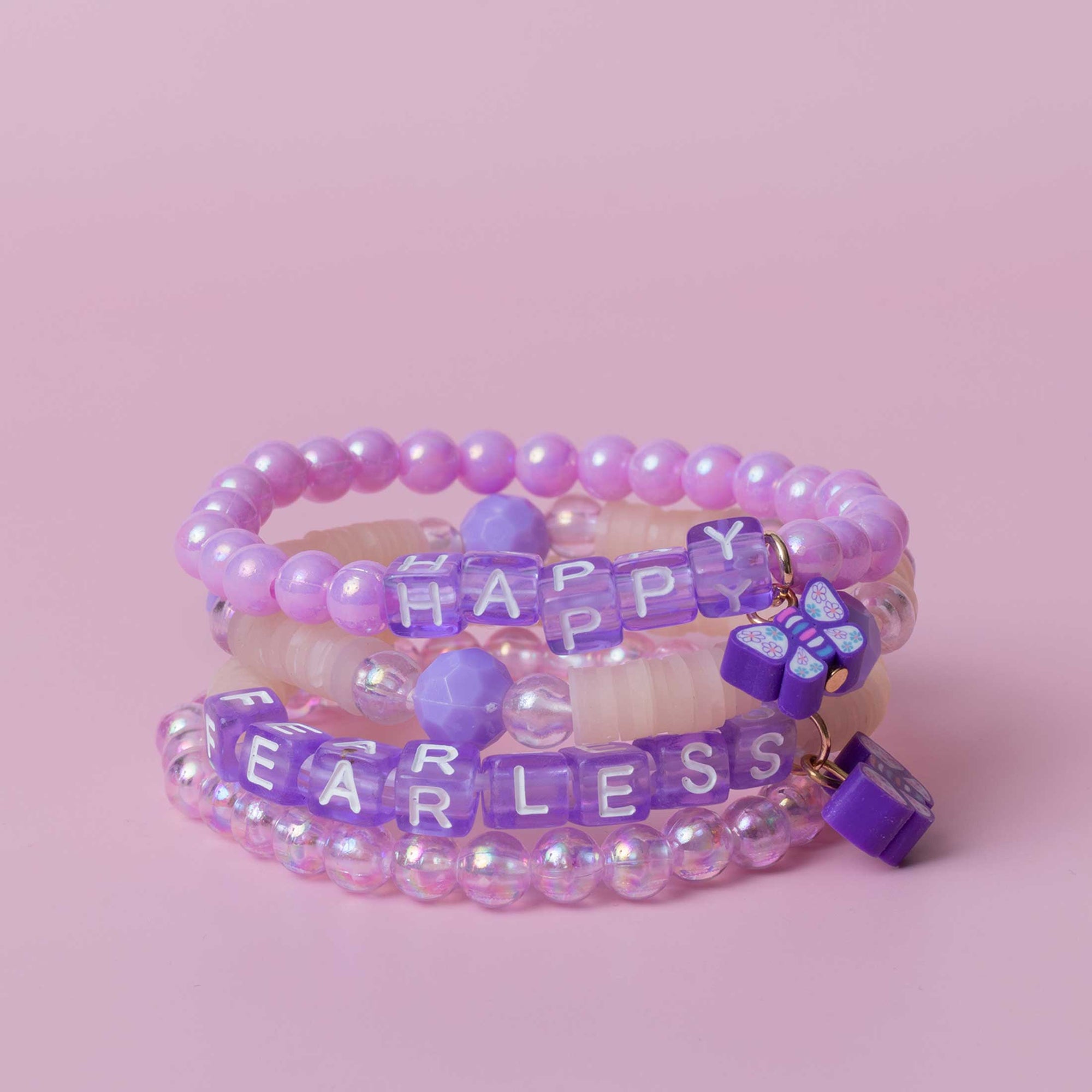 Lavender HAPPY Square Letter DIY Bead Jar