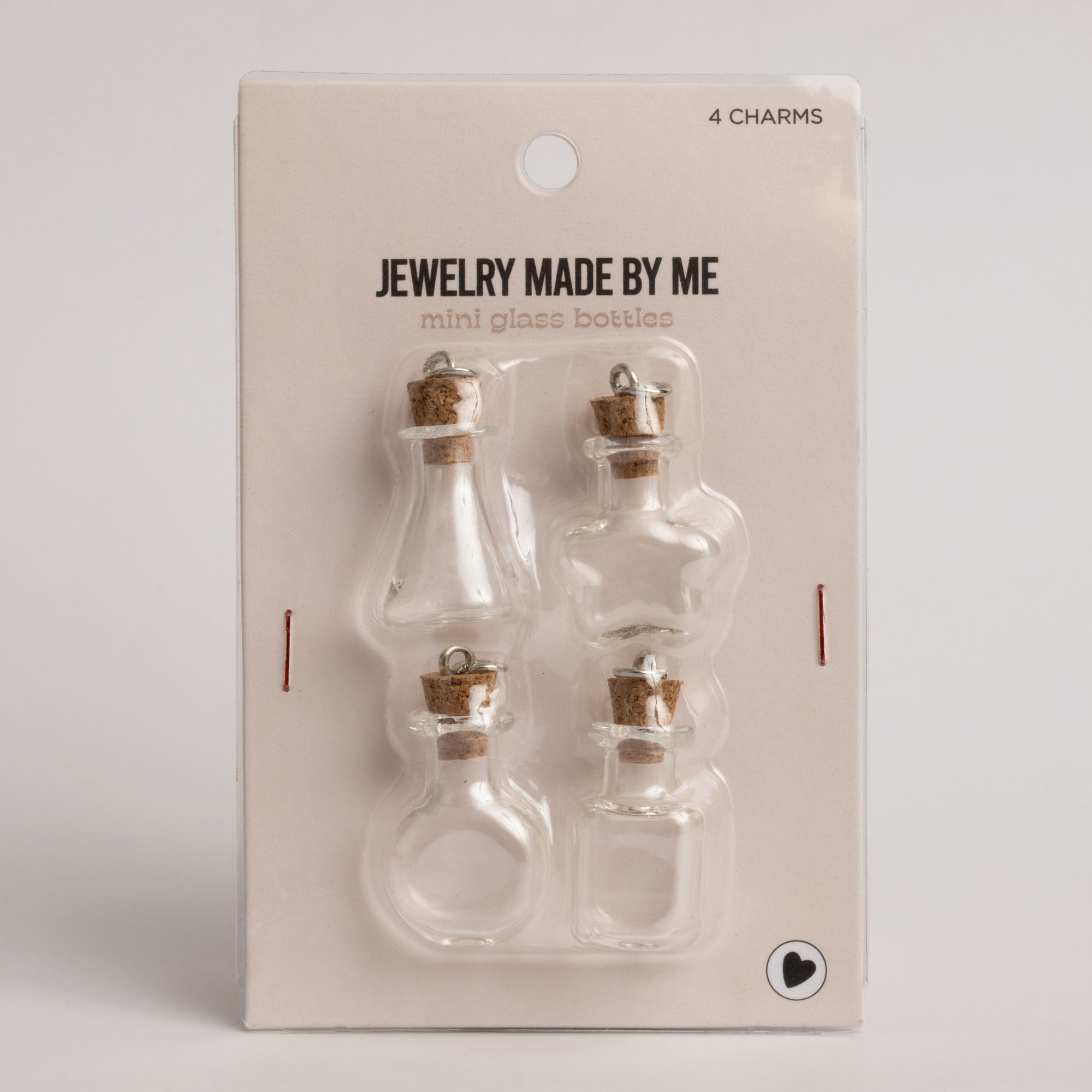 Mini Glass Bottle Charms 4pk
