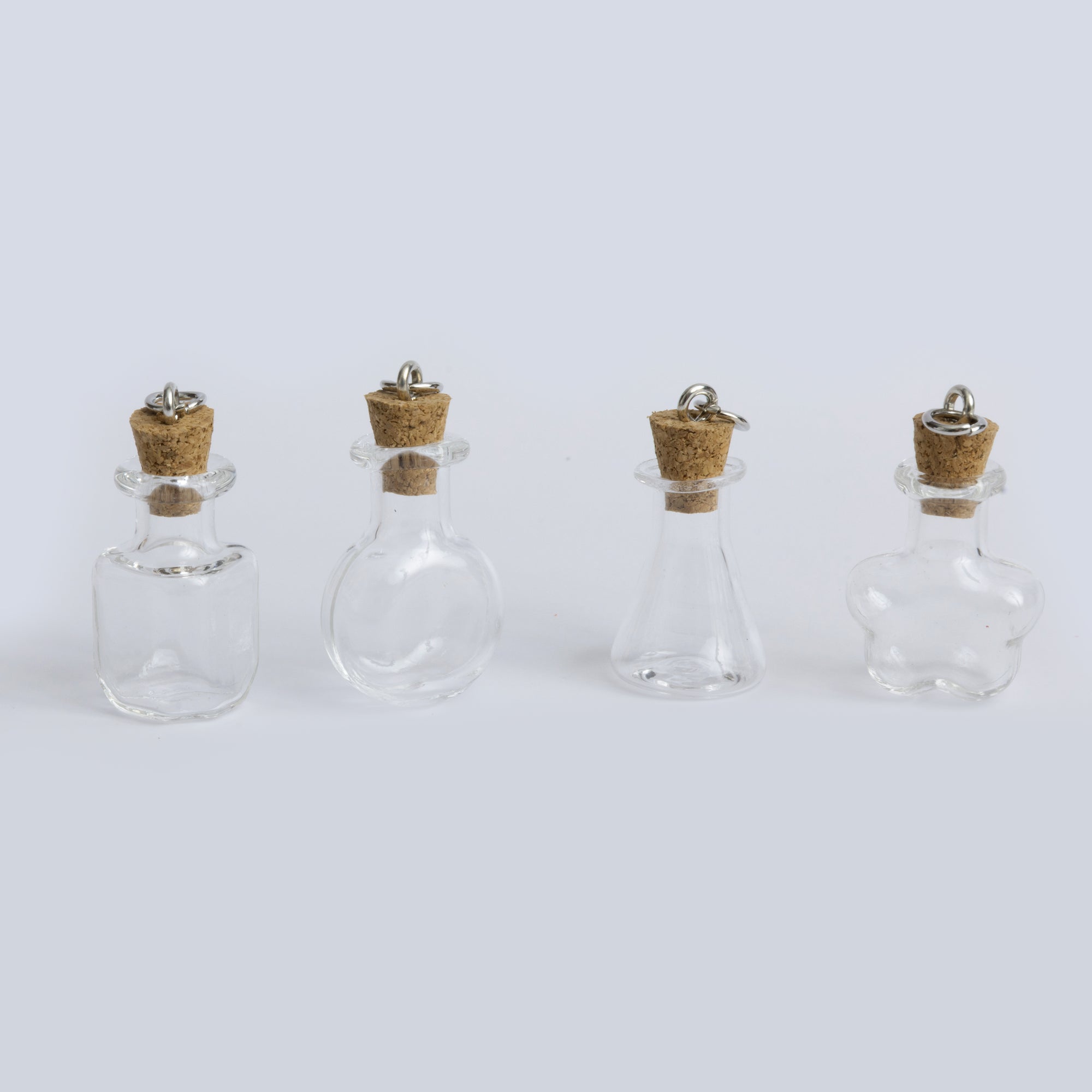 Mini Glass Bottle Charms 4pk