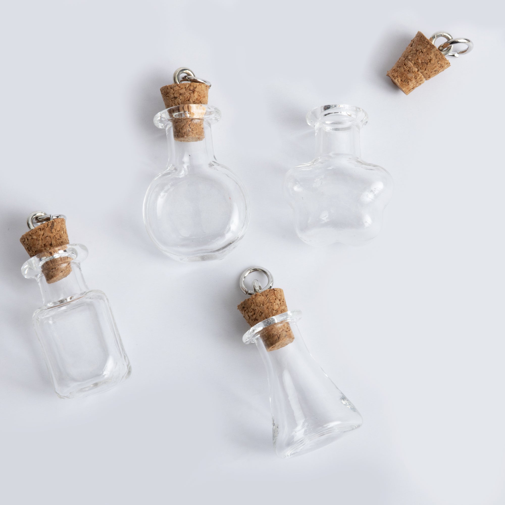 Mini Glass Bottle Charms 4pk