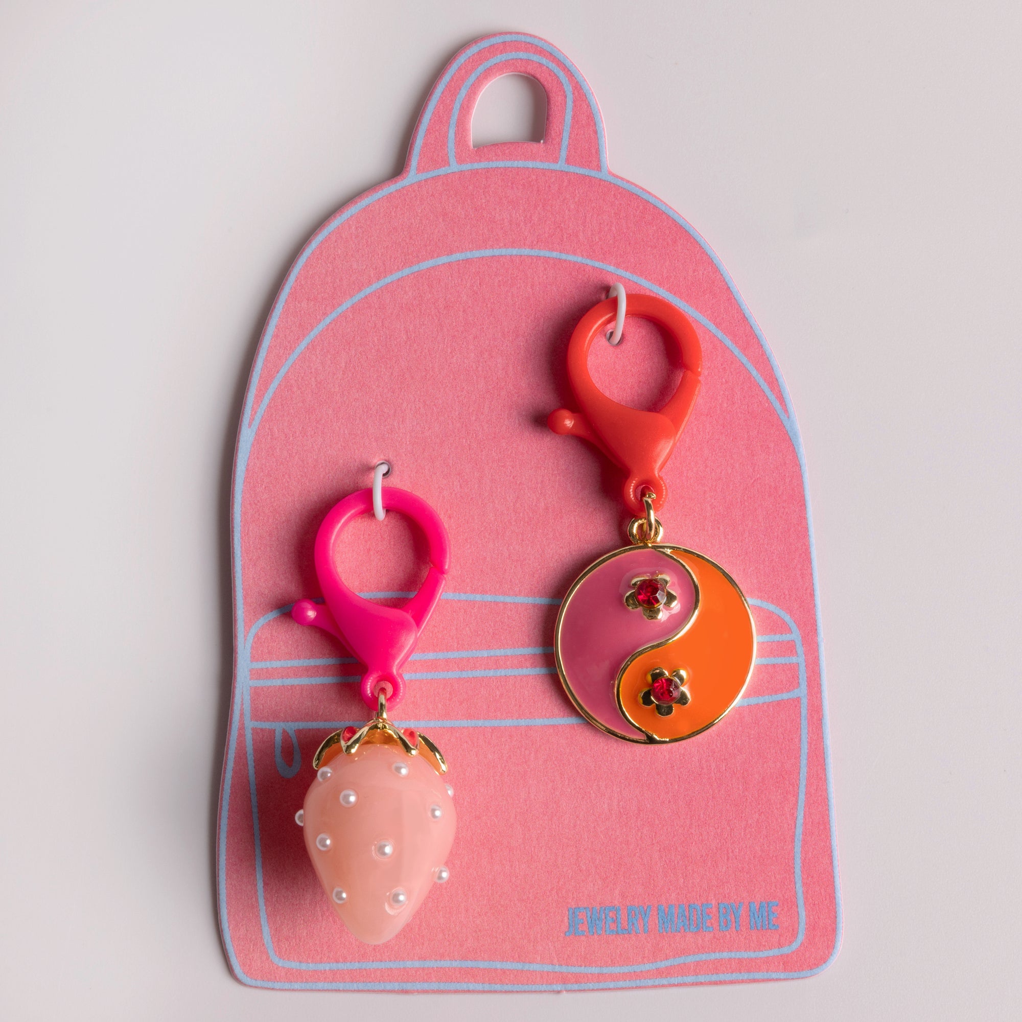 Pink Pearl Strawberry and Enamel Yin Yang