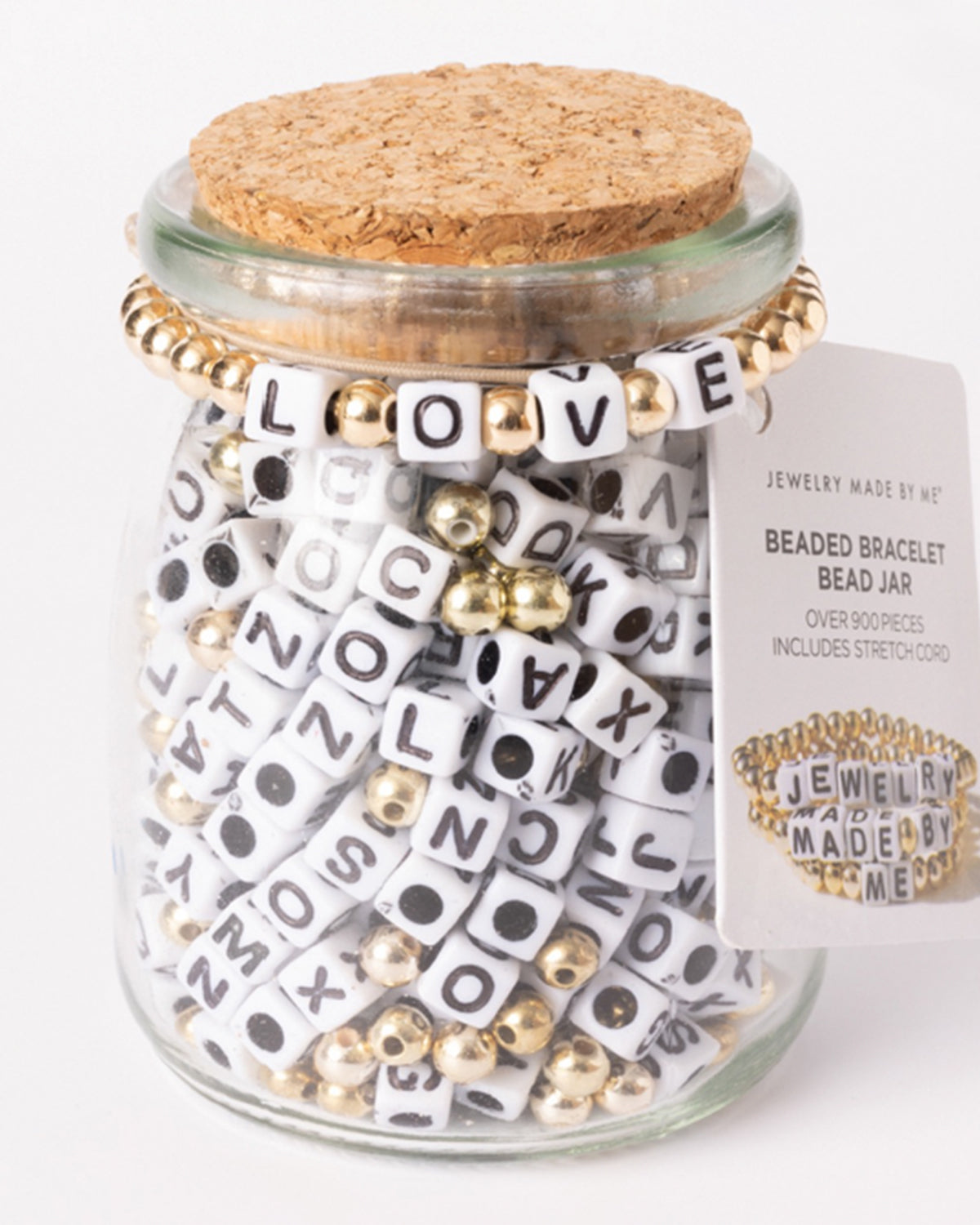 LOVE Square Letter Bead DIY Beaded Bracelet Jar