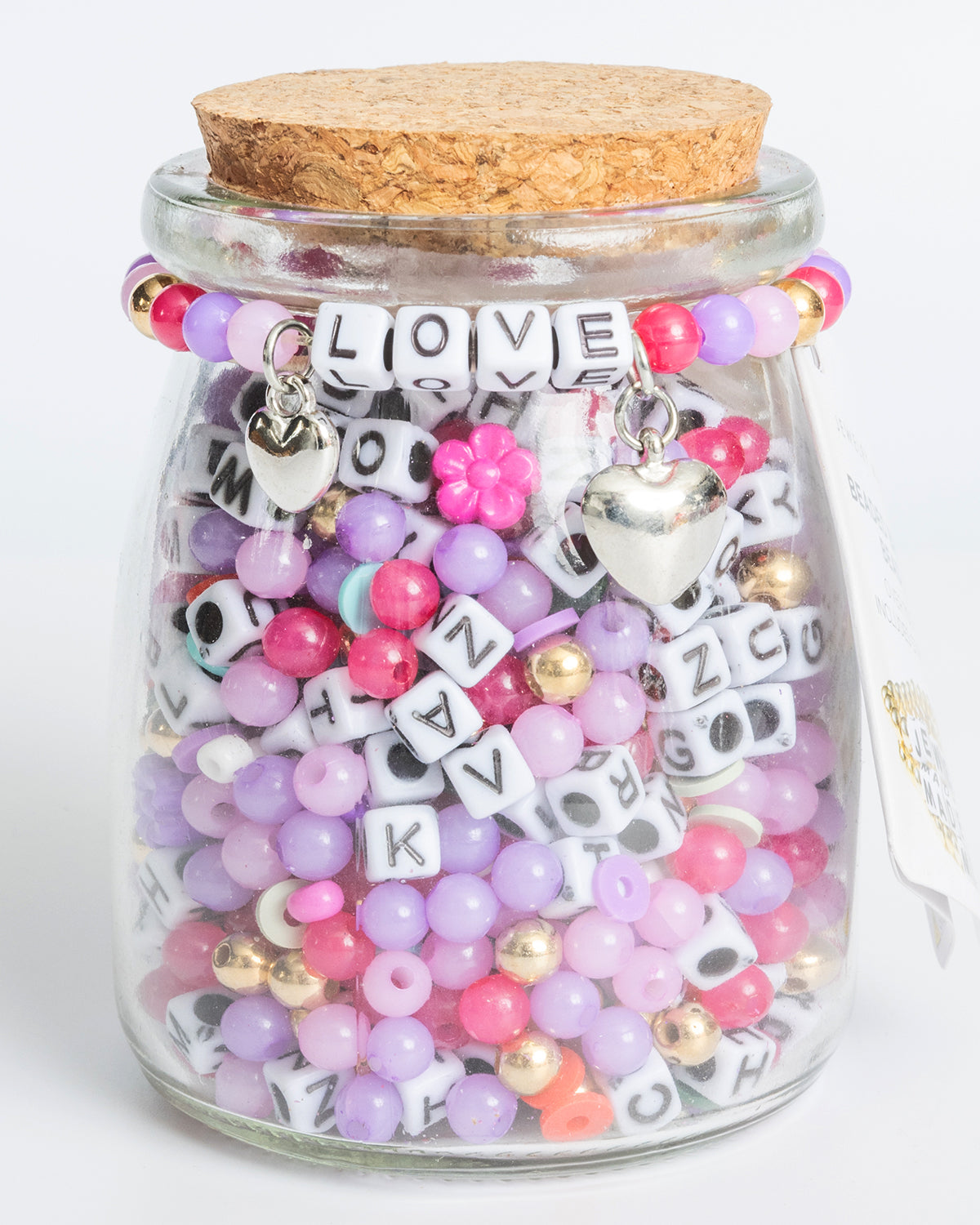 Lavender LOVE Square Letter DIY Bead Jar