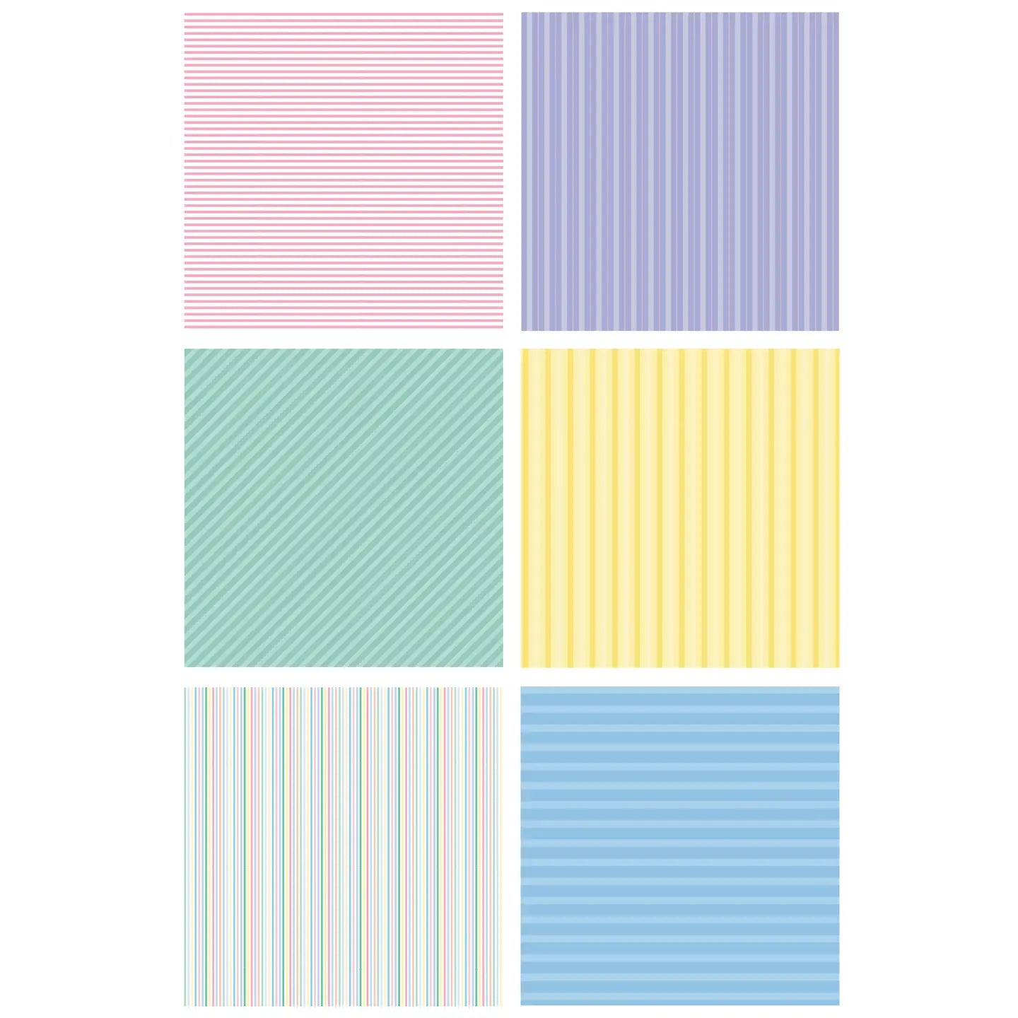 Pastel Stripes 6x6 Paper Pack Everett Rd. by Cathe Holden