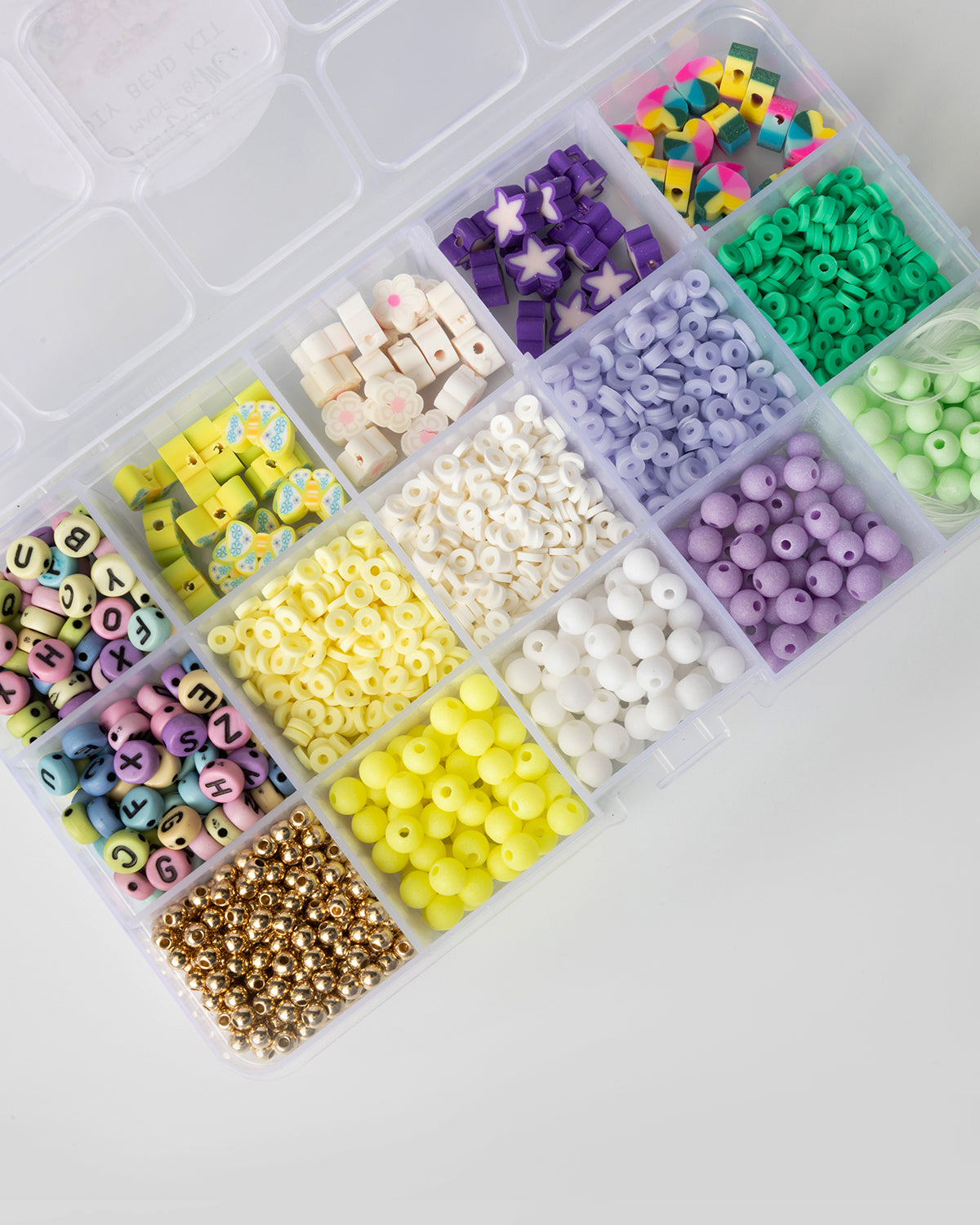 Pastel Brights Polymer Heishi and Letter DIY Bead Box