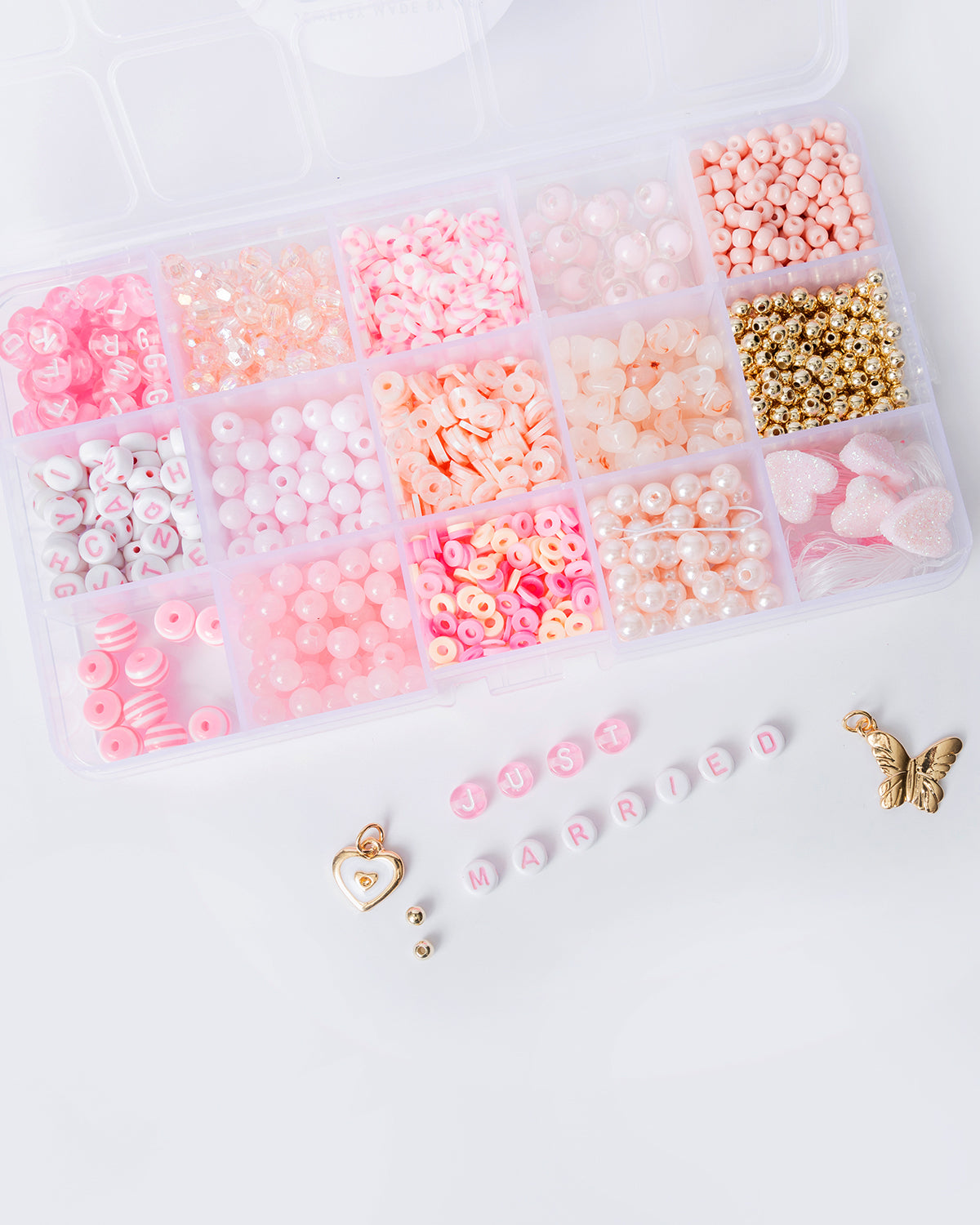 Shades of Pink DIY Letter Bead Box