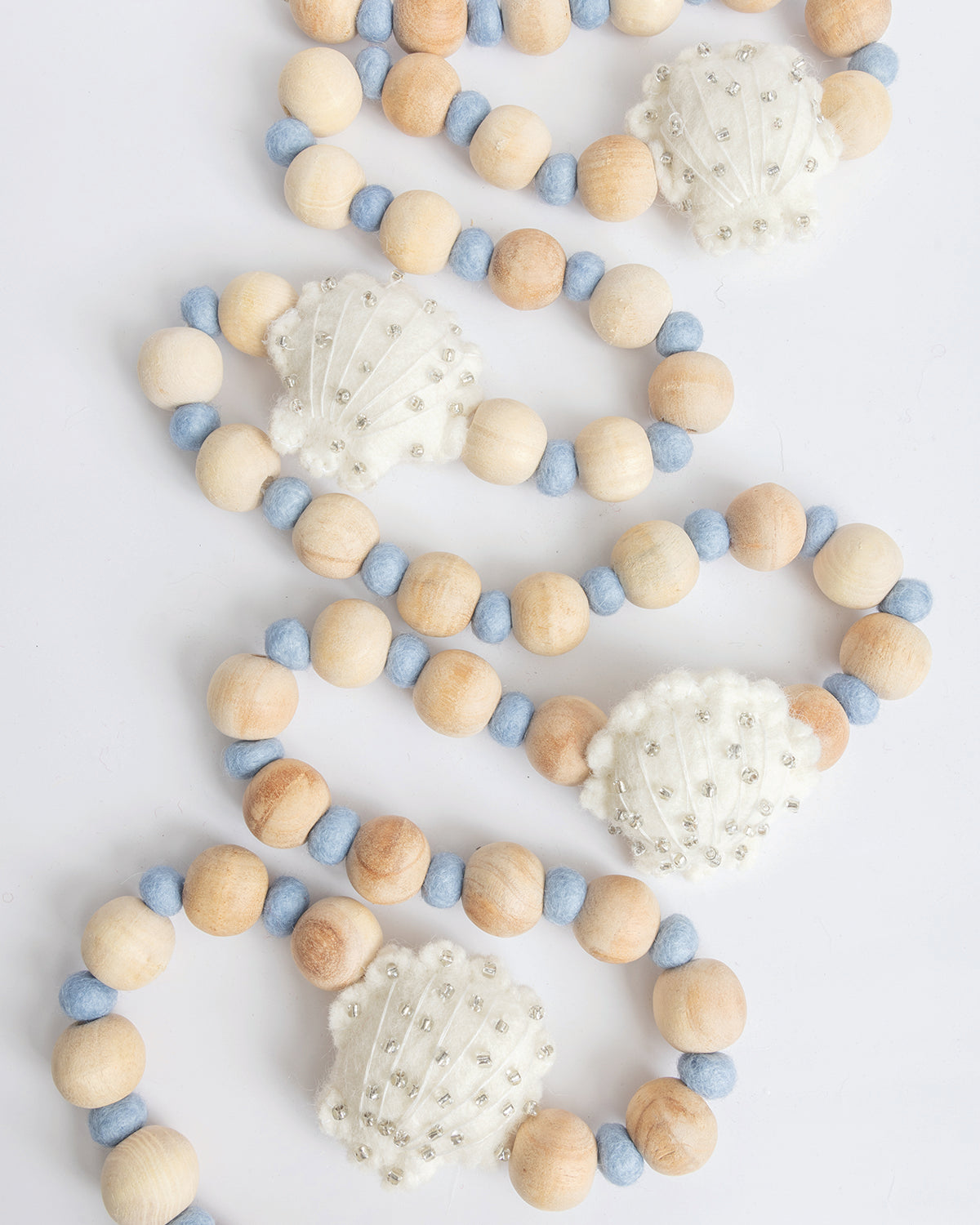 Coastal Christmas Seashell Felt Garland