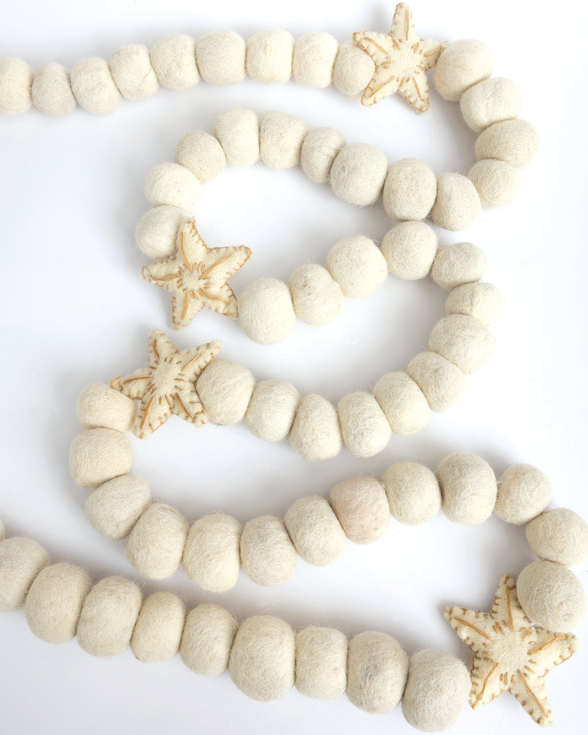 White Felt Star Garland