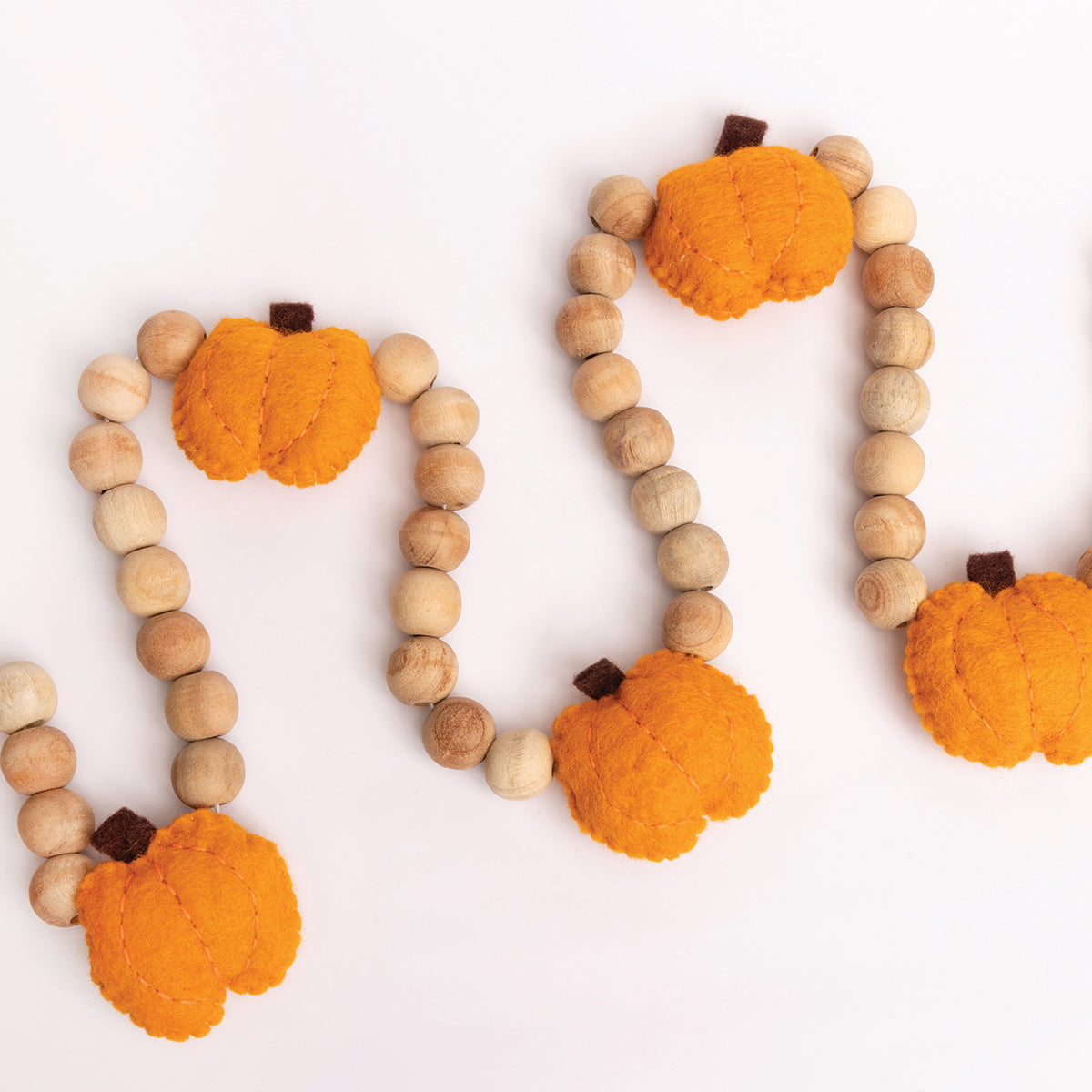 Pumpkin Felt and Wood Garland