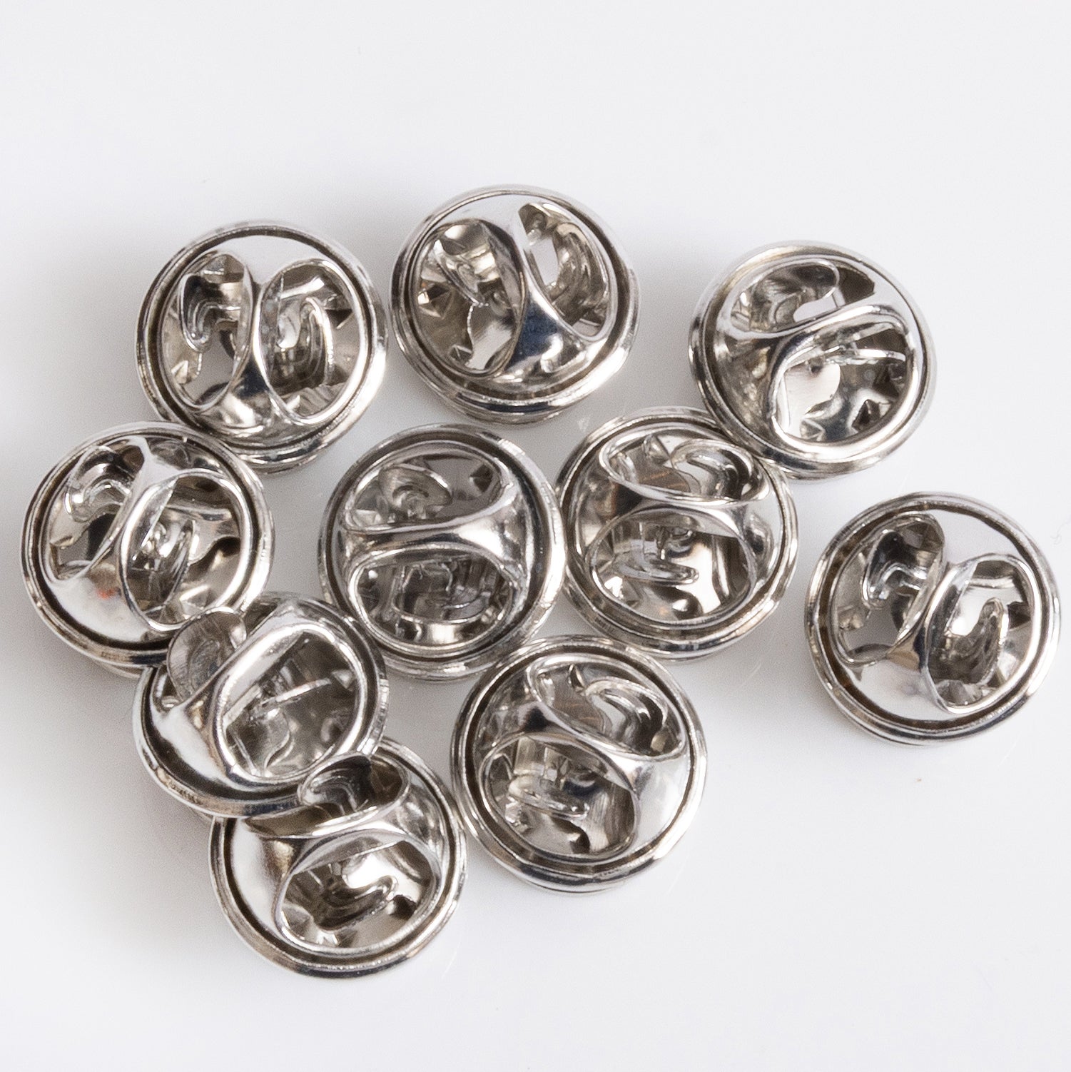 Silver Butterfly Clutch Tie Tack Pin Blanks with Back 10pc
