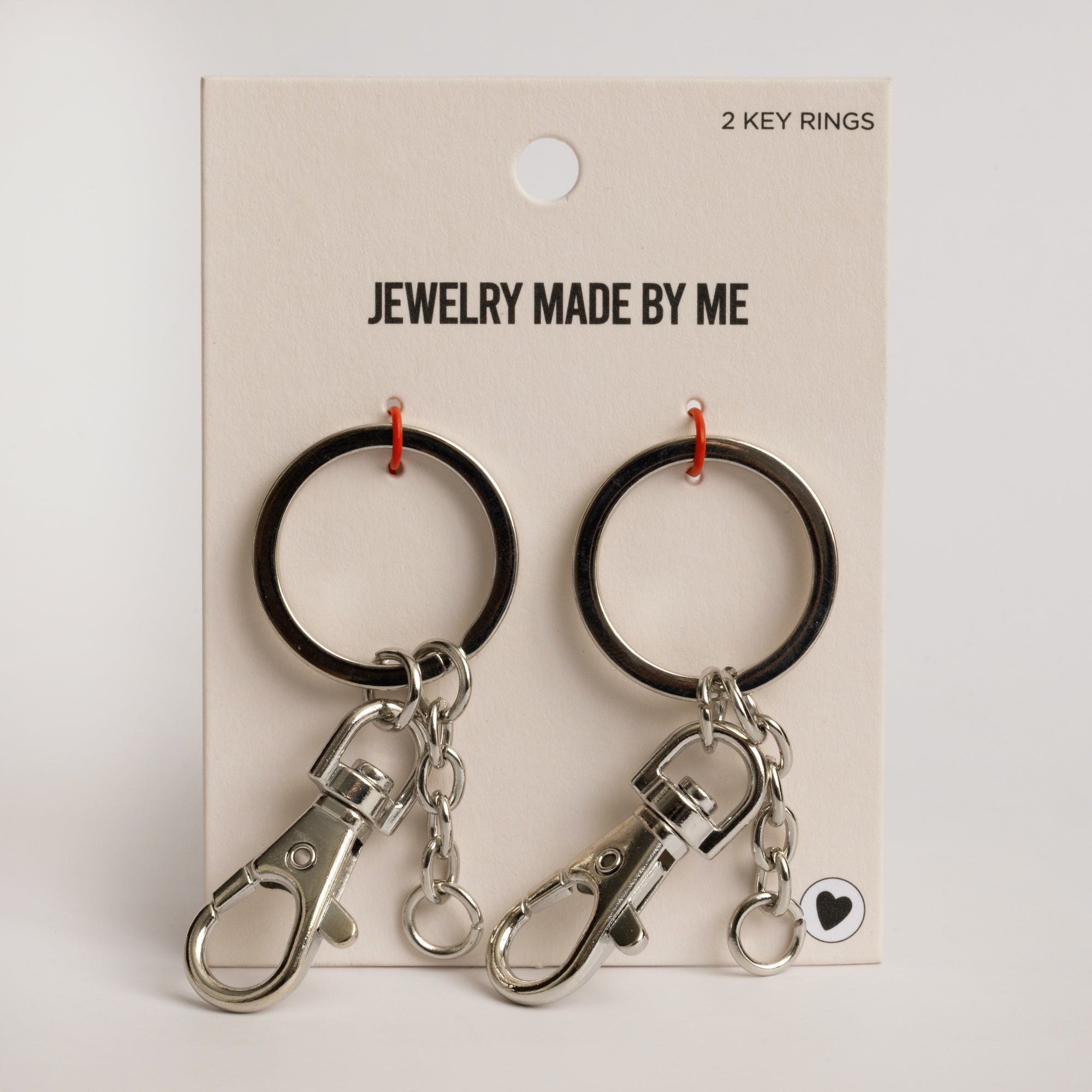 Silver Classic Key Rings with Lobster Hook 2pc