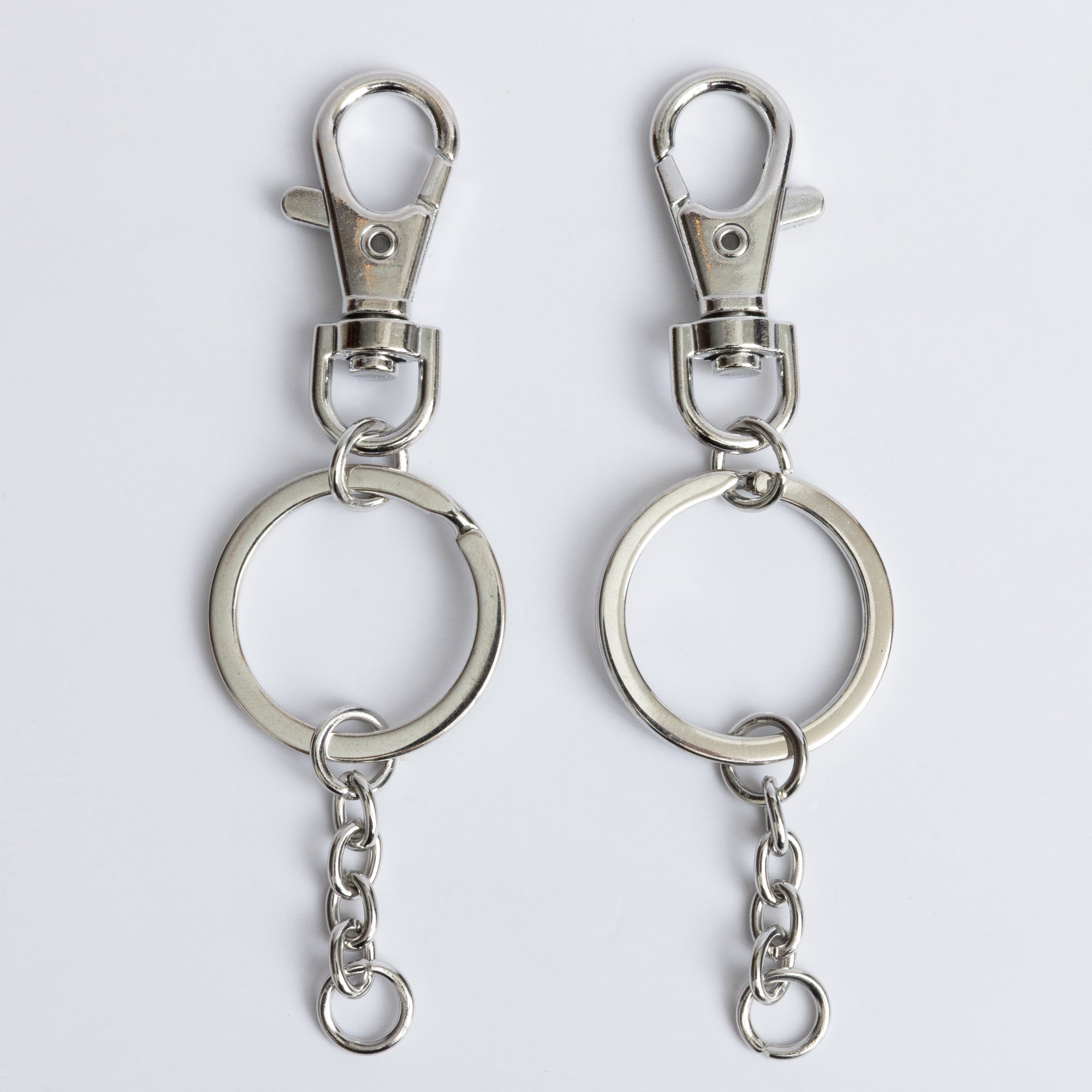 Silver Classic Key Rings with Lobster Hook 2pc