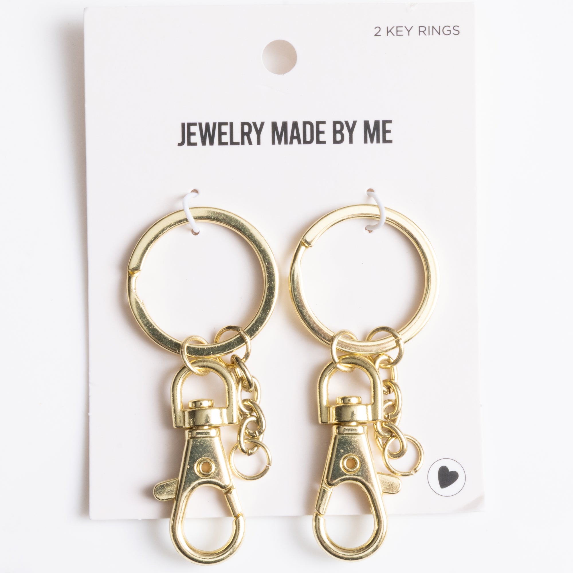 Gold Classic Key Rings with Lobster Clasp 2pc Set