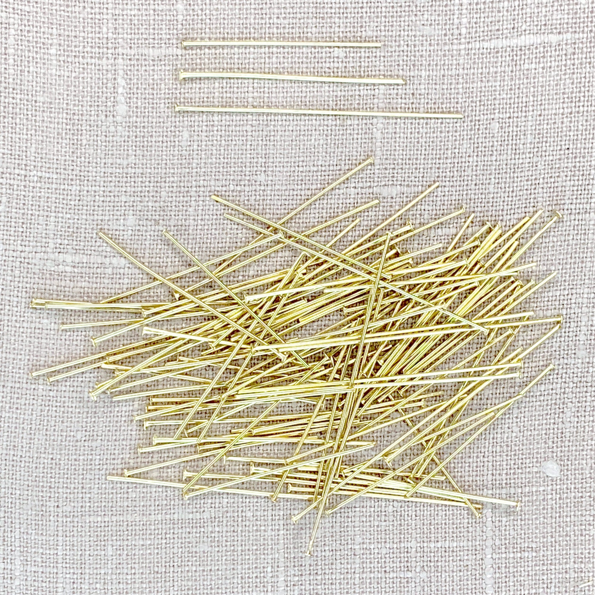 Gold Flat Head Pins 100pc Assortment