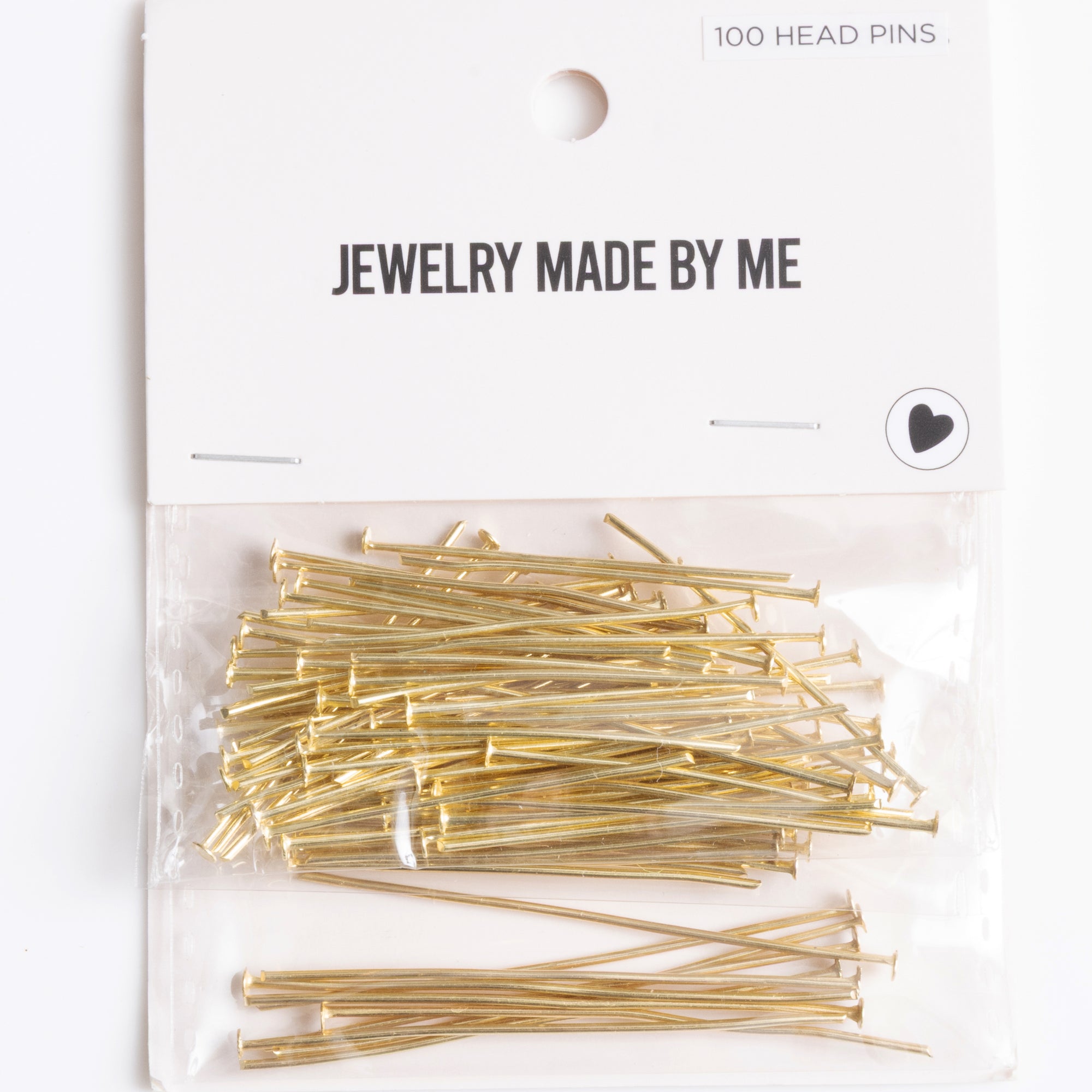 Gold Flat Head Pins 100pc Assortment