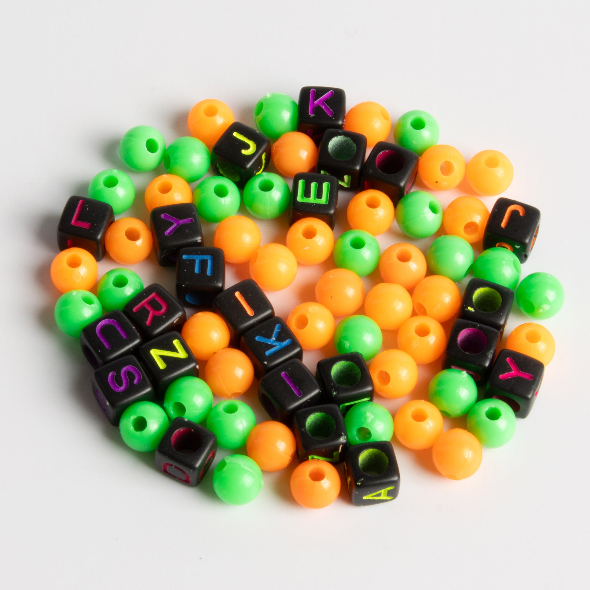 Happy Halloween Black Block Letter Pumpkin DIY Bead Jar