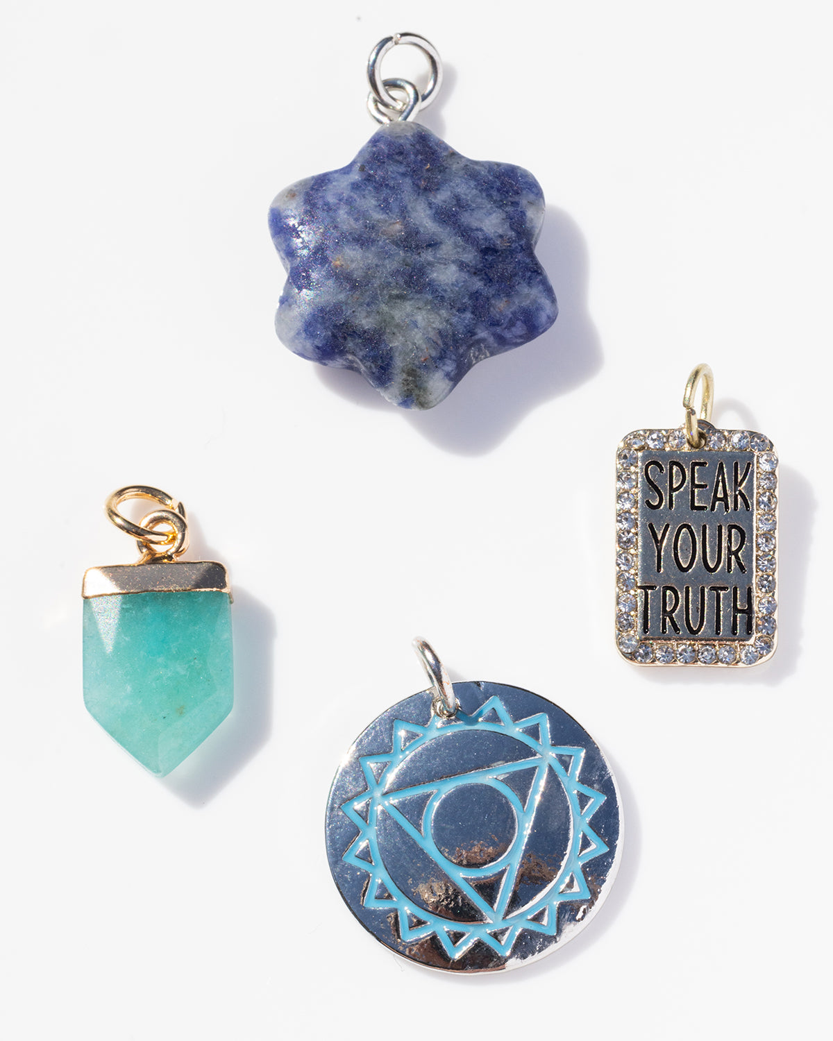 Speak Your Truth Throat Chakra Charm Set